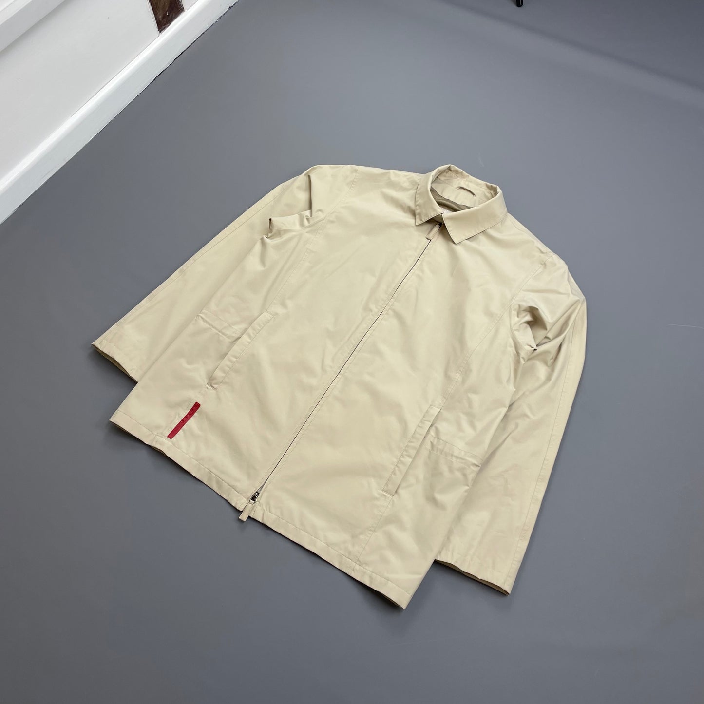 Prada Sport Cream Goretex Zip-Through Trench Coat