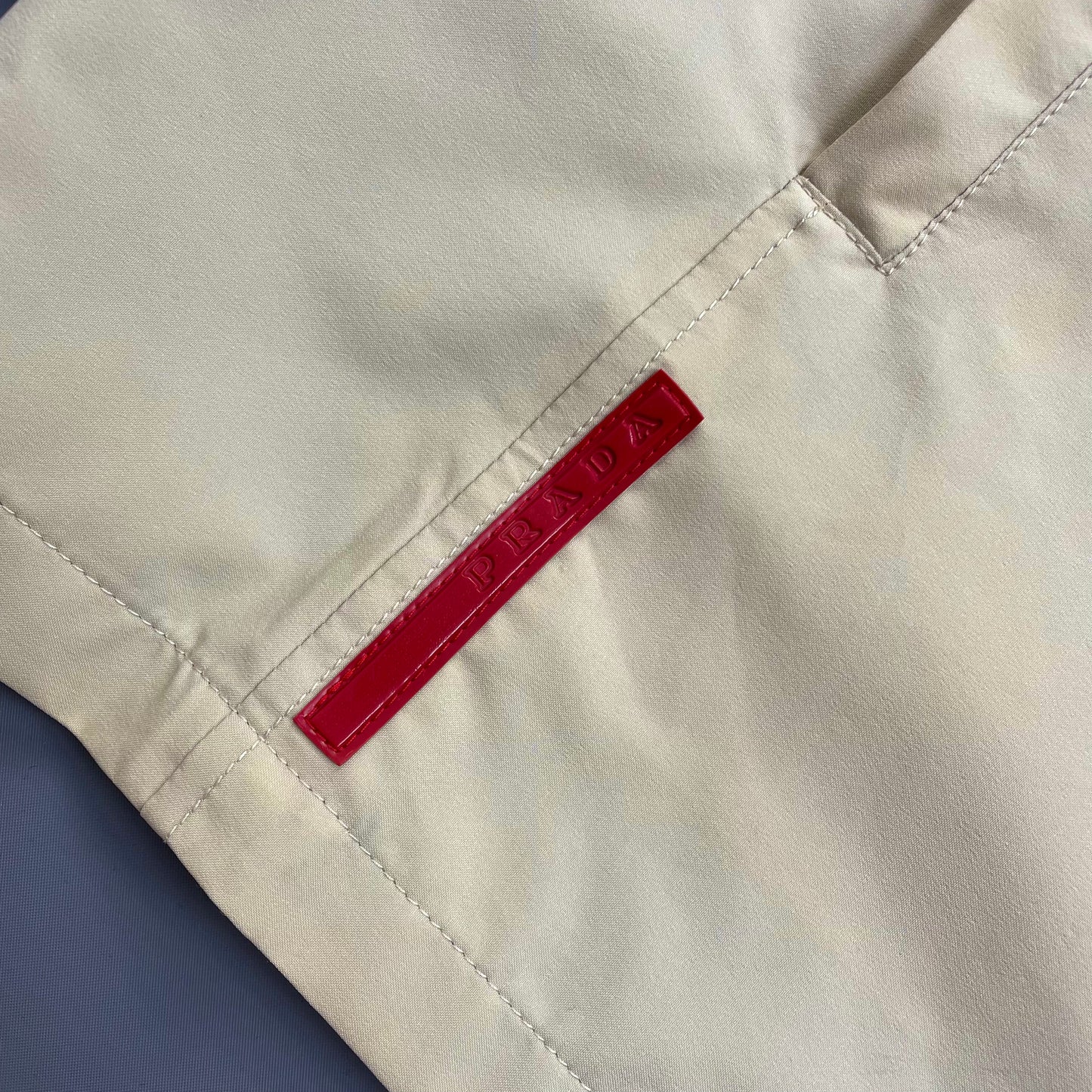 Prada Sport Cream Goretex Zip-Through Trench Coat
