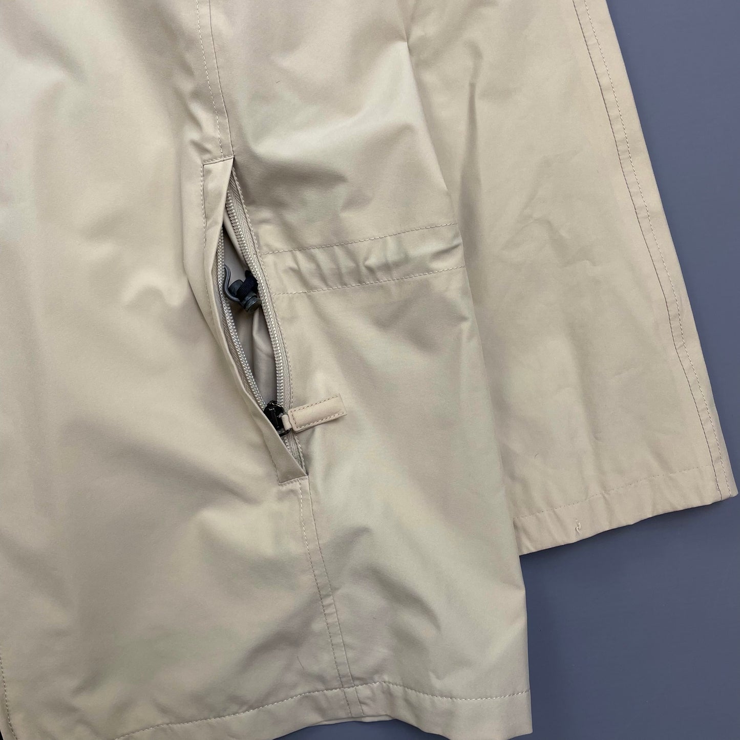 Prada Sport Cream Goretex Zip-Through Trench Coat