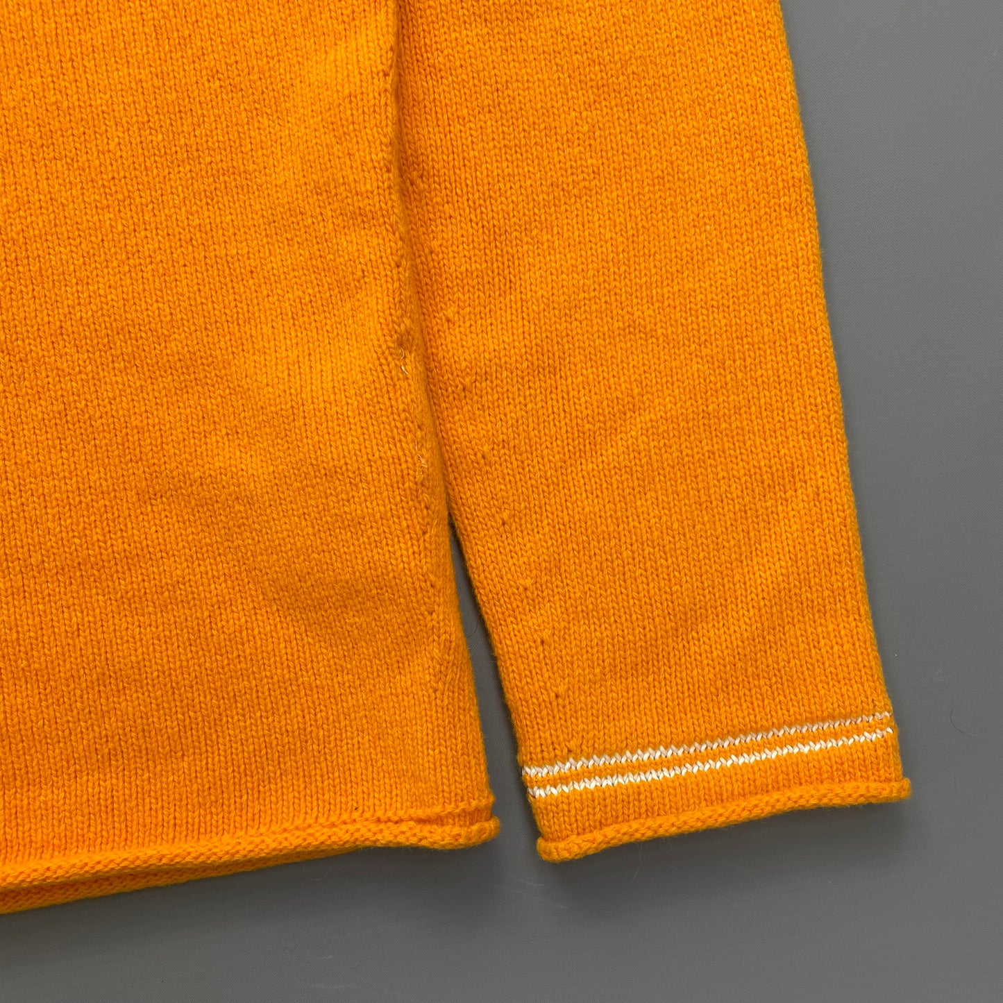 Stone Island Orange Midweight Raw-Edge AW17 Knit Crewneck Jumper
