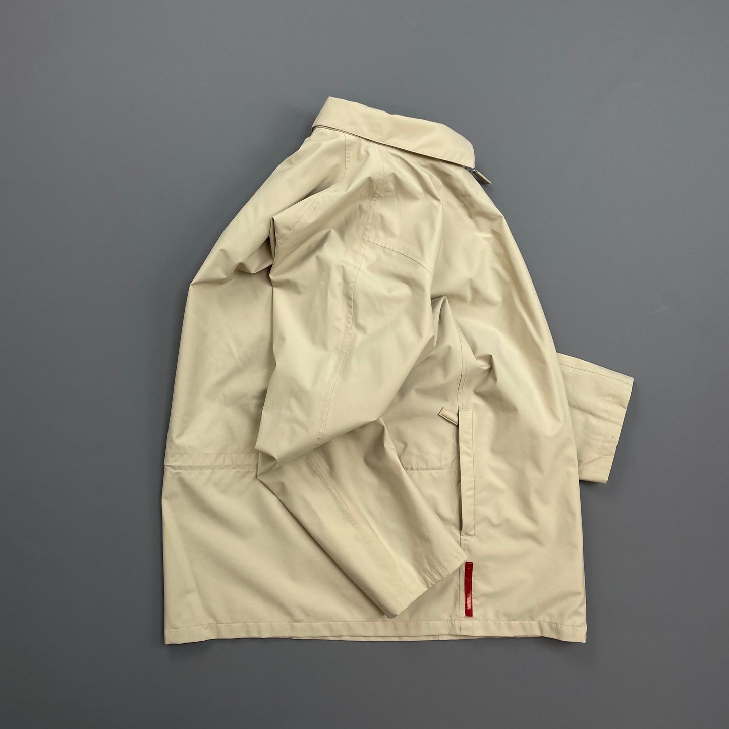 Prada Sport Cream Goretex Zip-Through Trench Coat