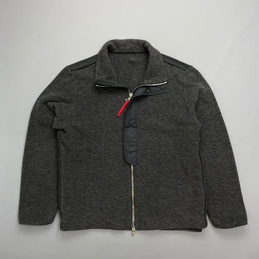 Prada Sport Grey Wool-Blend Fleece Jacket