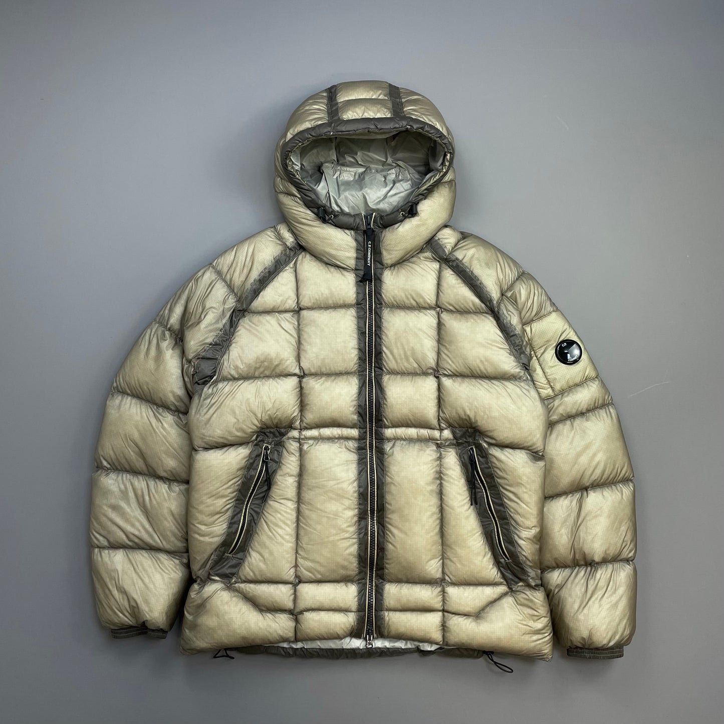 C.P. Company Grey DD Shell Down Hooded Puffer Jacket