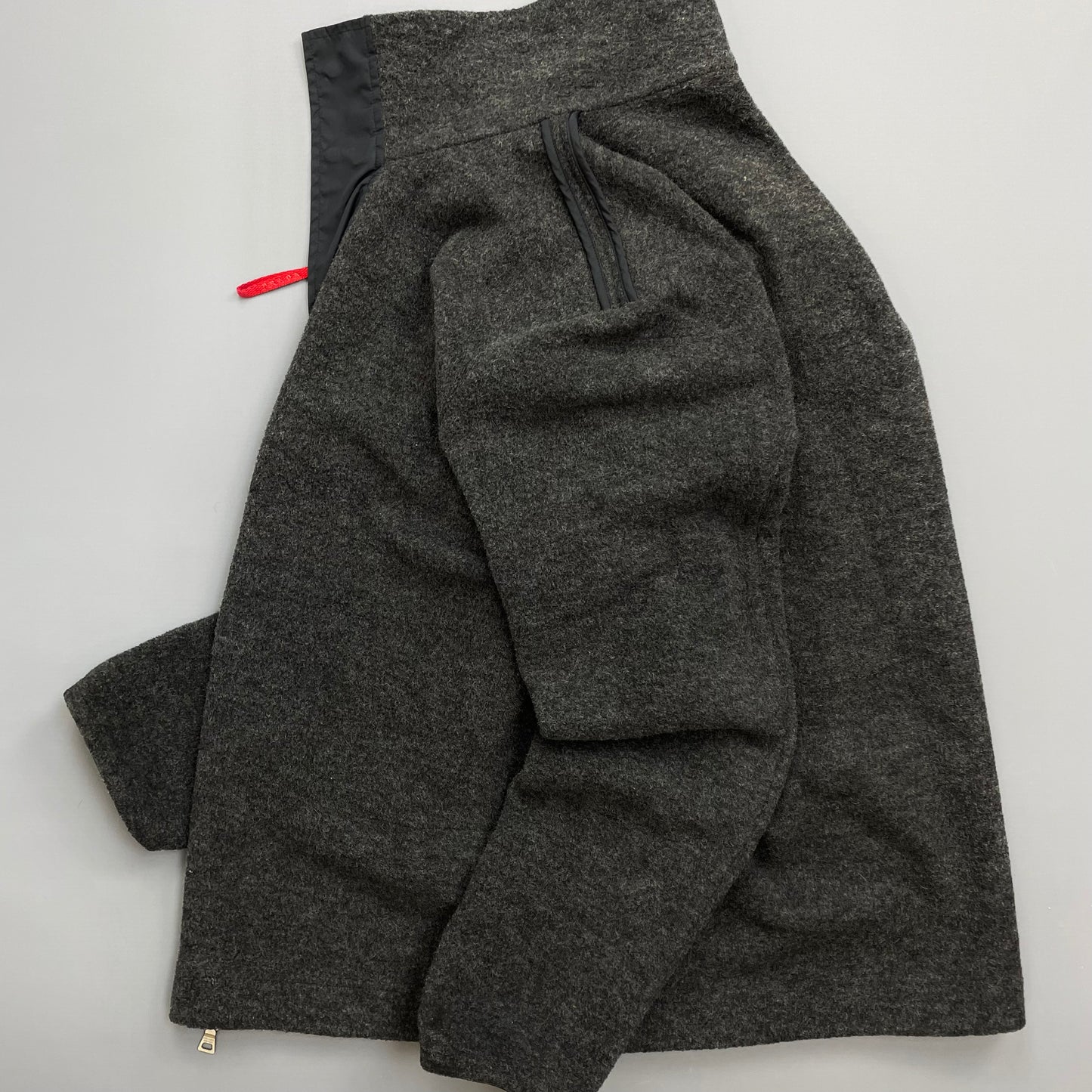 Prada Sport Grey Wool-Blend Fleece Jacket