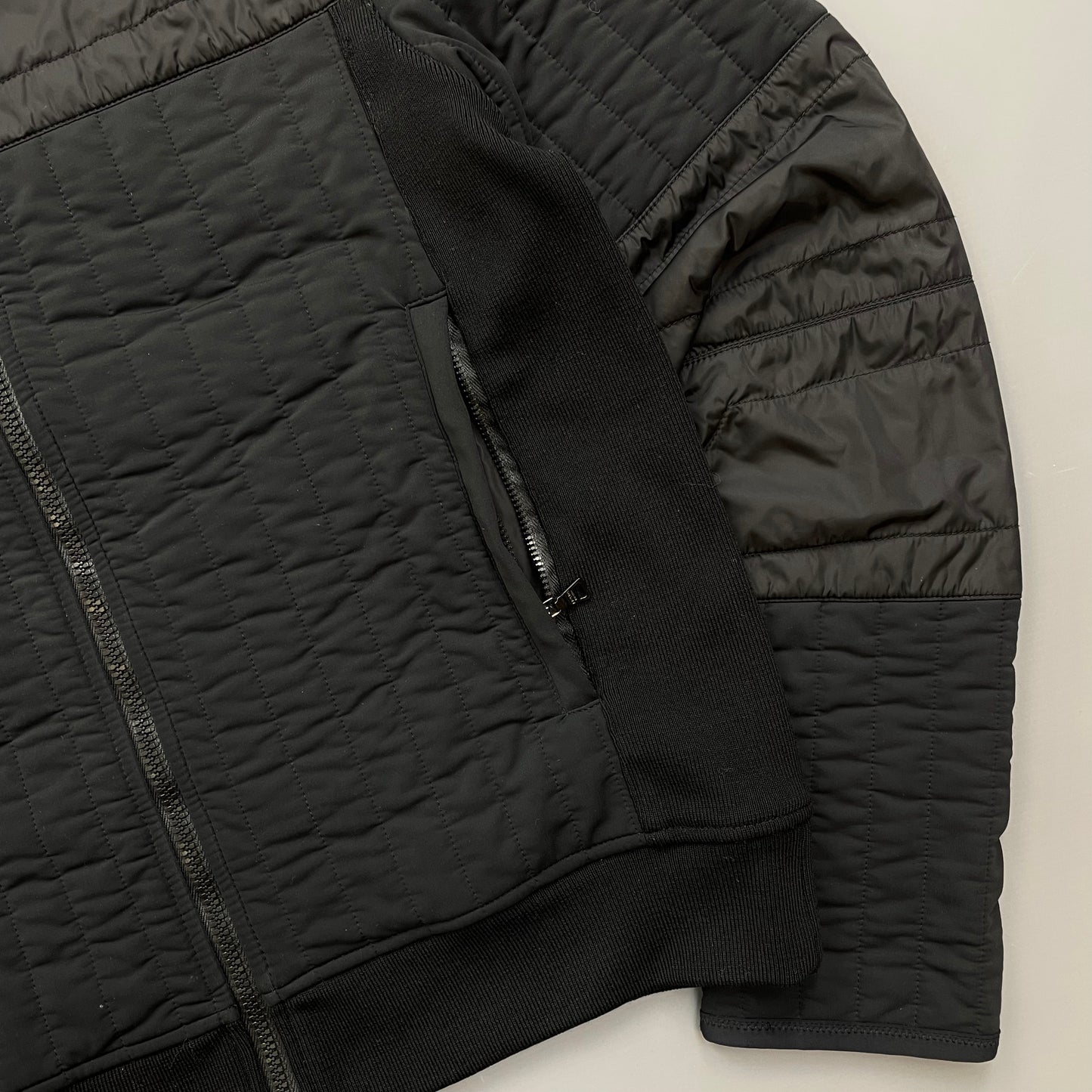 Prada Sport Black 2007 Panelled Nylon & Wool Padded Quilted Jacket