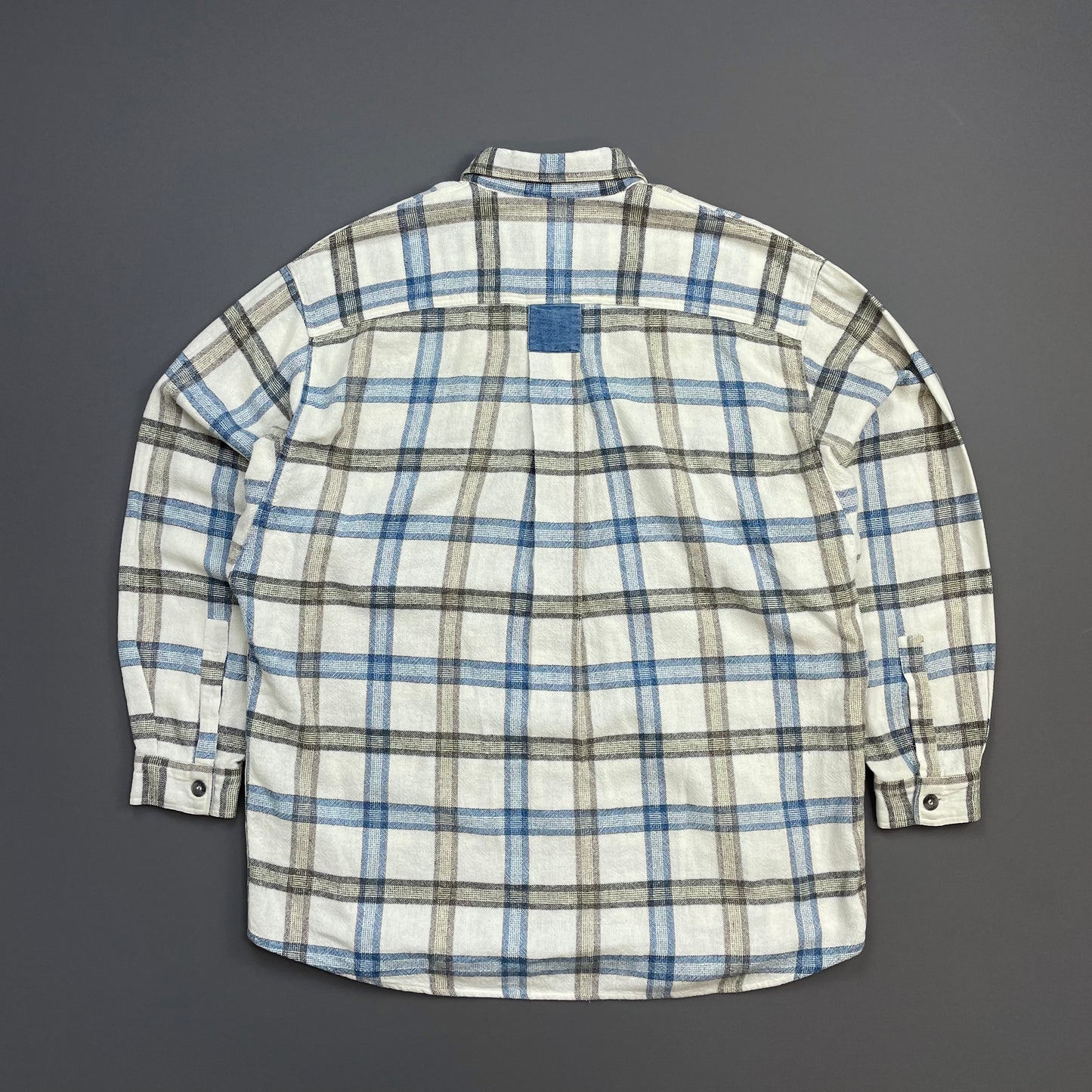 Emporio Armani White, Blue & Brown 80s Check Pocket Shirt