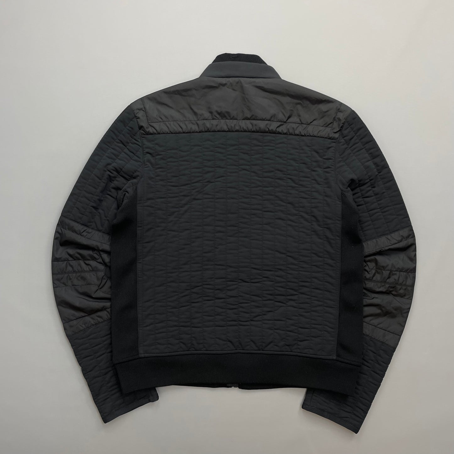 Prada Sport Black 2007 Panelled Nylon & Wool Padded Quilted Jacket