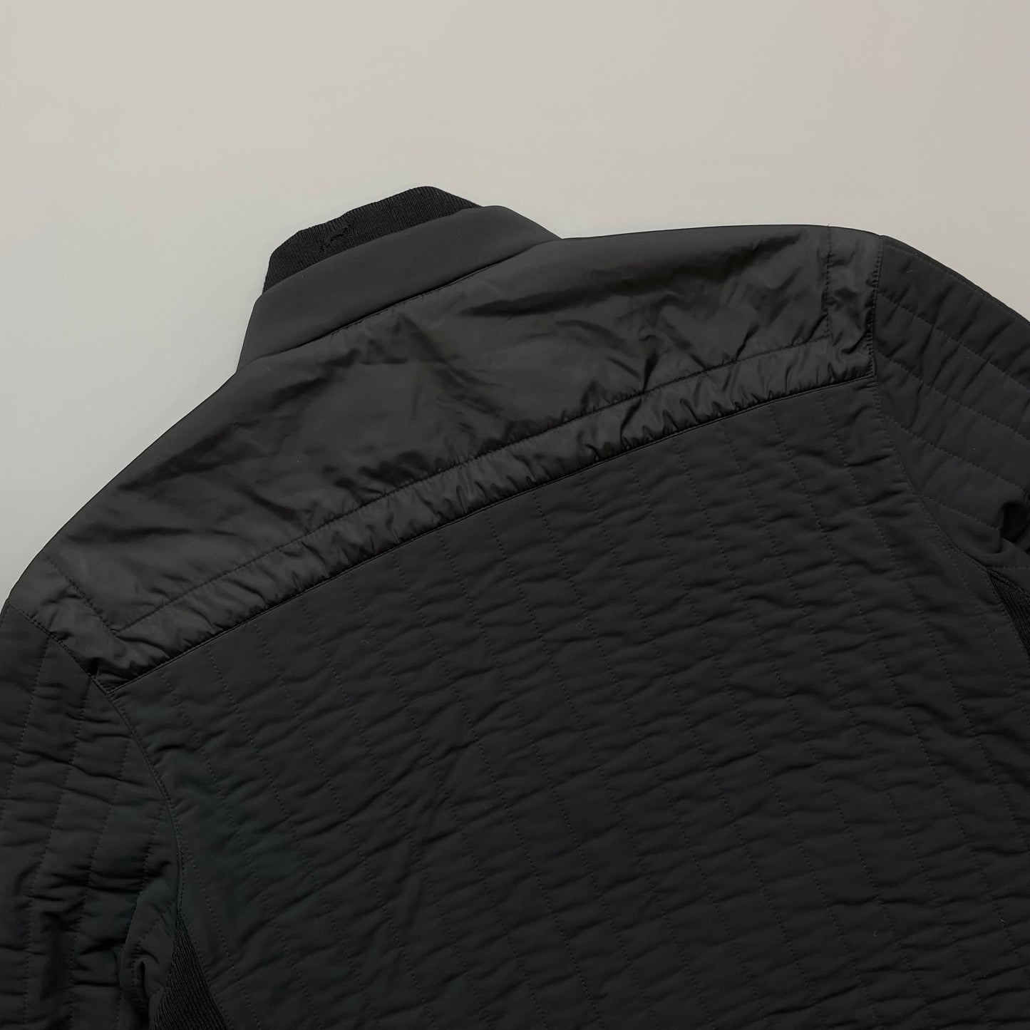 Prada Sport Black 2007 Panelled Nylon & Wool Padded Quilted Jacket