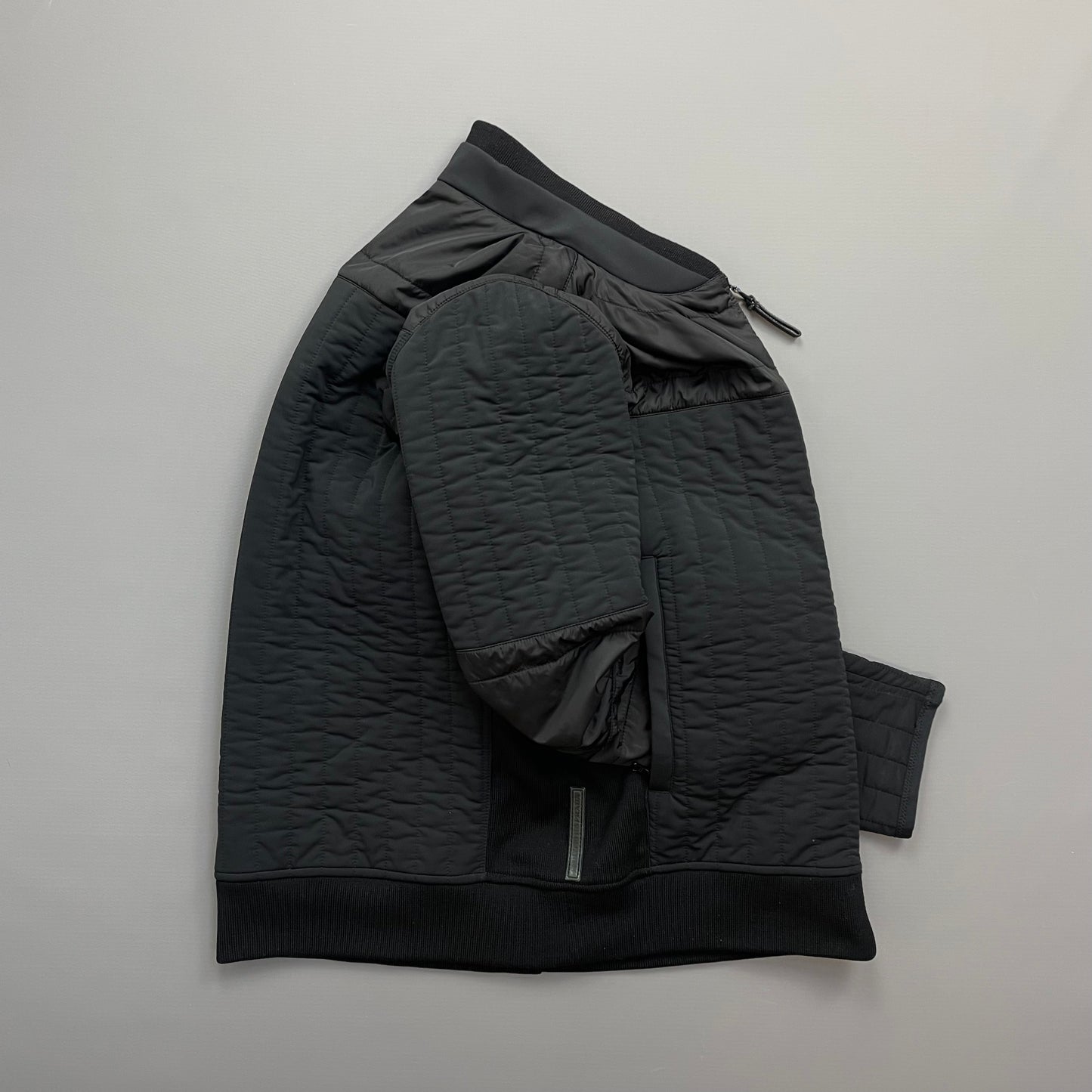 Prada Sport Black 2007 Panelled Nylon & Wool Padded Quilted Jacket
