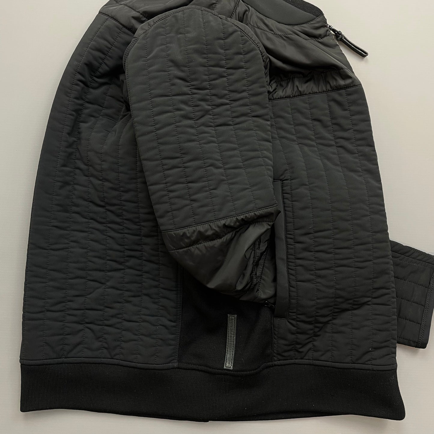 Prada Sport Black 2007 Panelled Nylon & Wool Padded Quilted Jacket