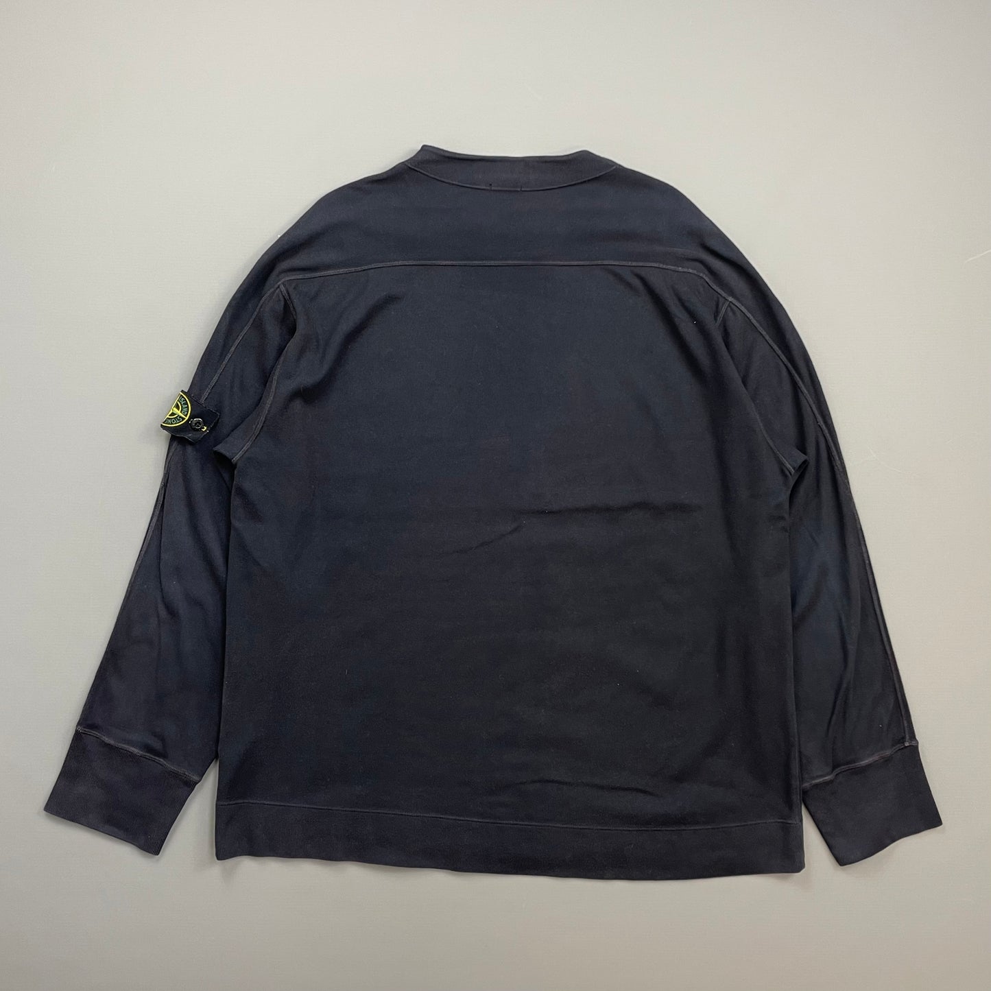 Stone Island Navy SS00 Fine-Rib Cotton Blend Crewneck Jumper