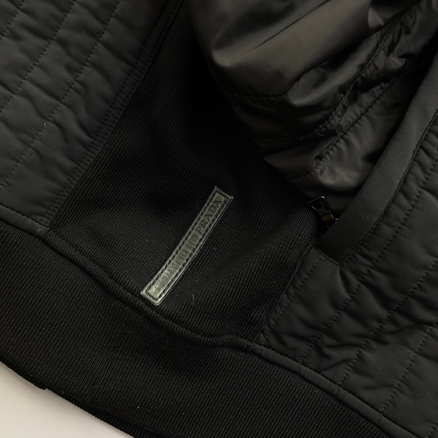 Prada Sport Black 2007 Panelled Nylon & Wool Padded Quilted Jacket