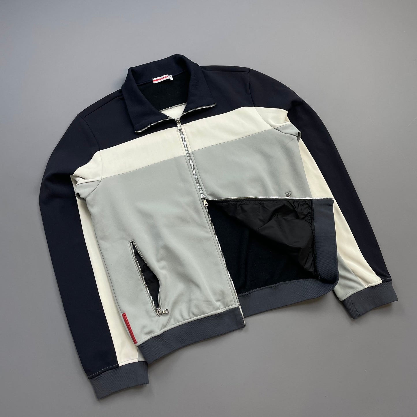 Prada Sport Blue, White & Navy 00s Lined Panelled Track Jacket