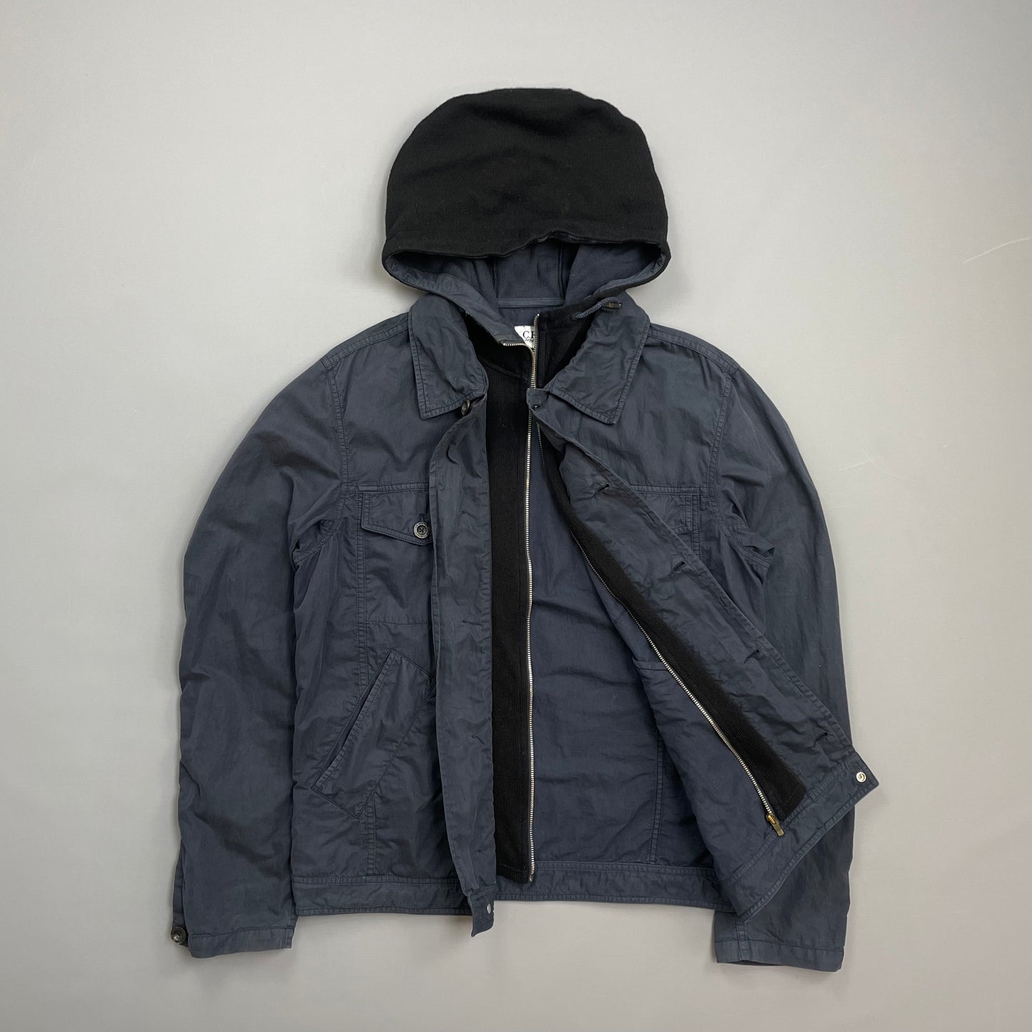 C.P. Company Navy & Black AW10 Dual Layer Hooded Jacket