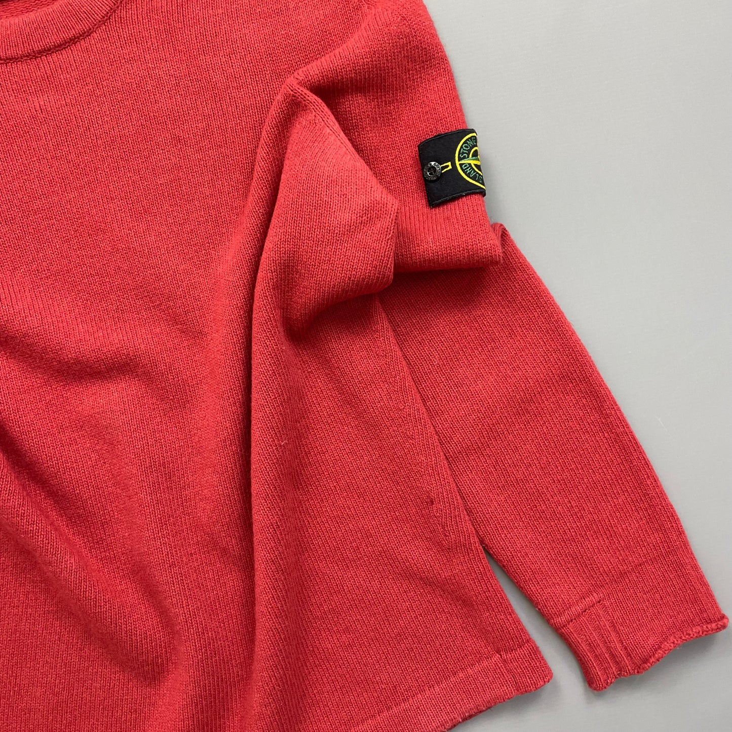 Stone Island Red Midweight Knit Crewneck Jumper