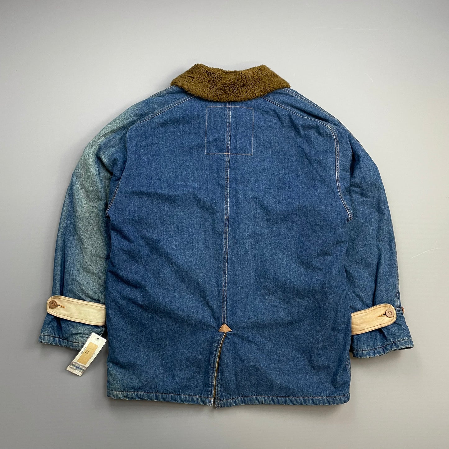 Emporio Armani Blue & Brown 80s Faux Fur Overcoat