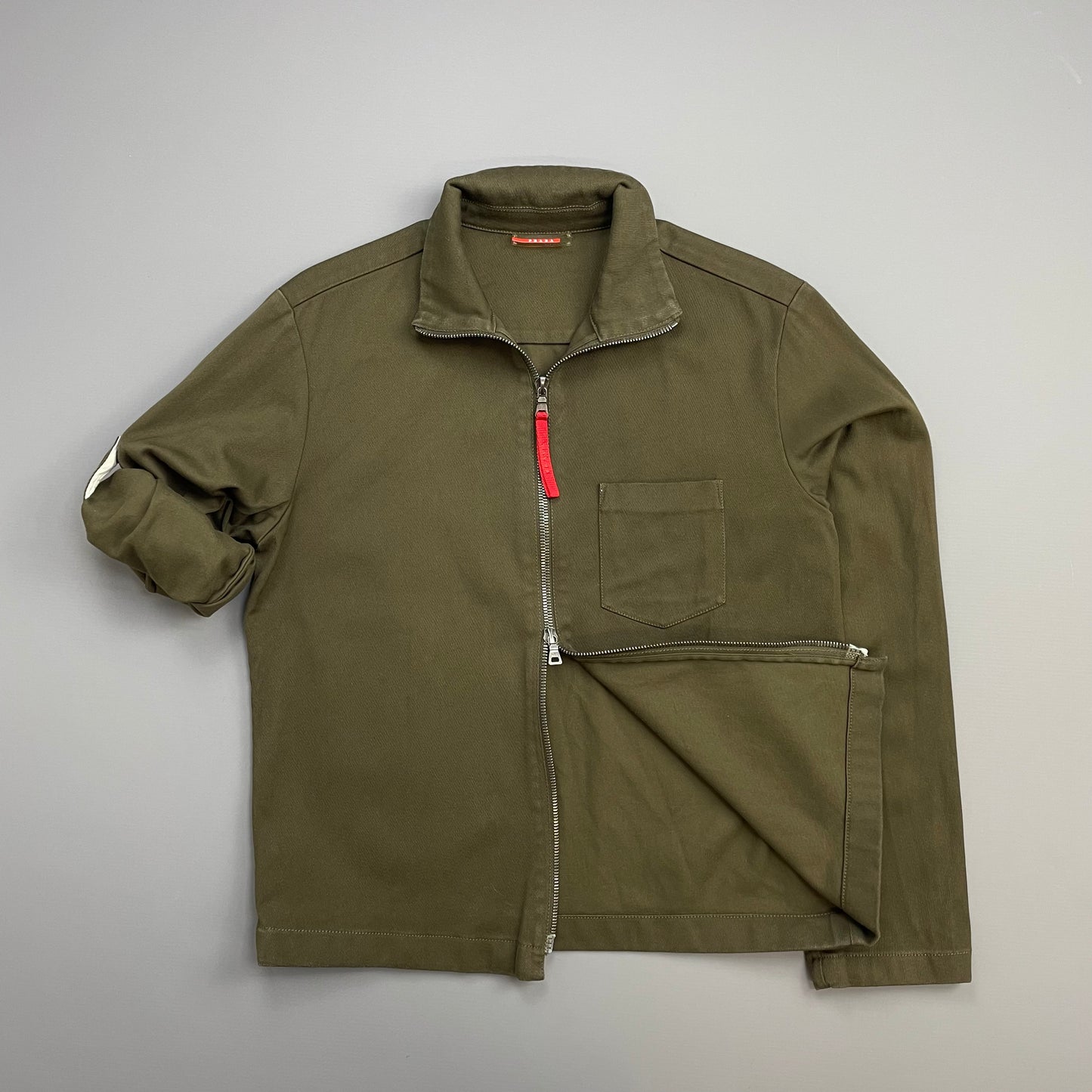 Prada Sport Khaki 00s Adjustable Sleeve Cotton Jacket