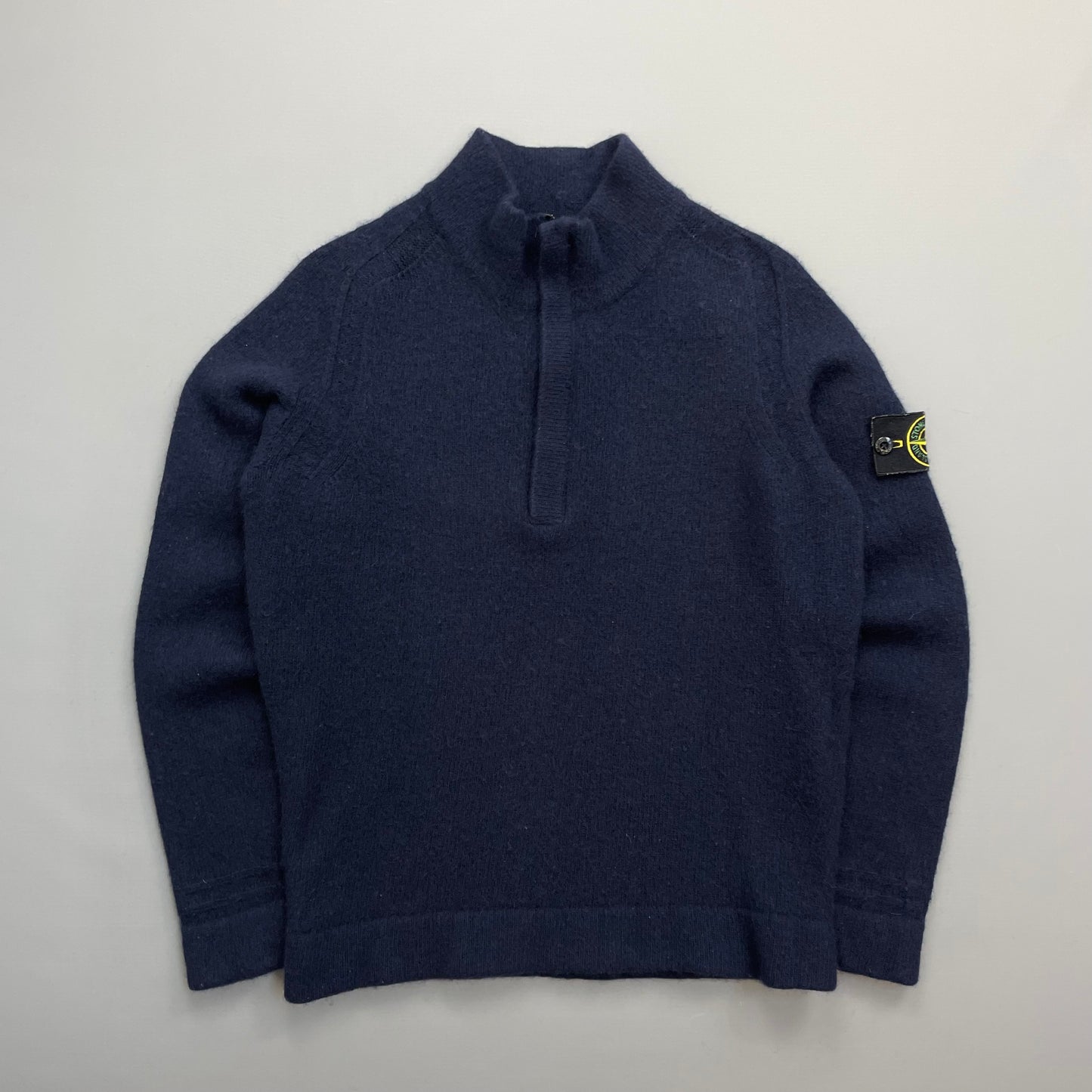 Stone Island Navy Soft Knit Half-Zip AW18 Jumper