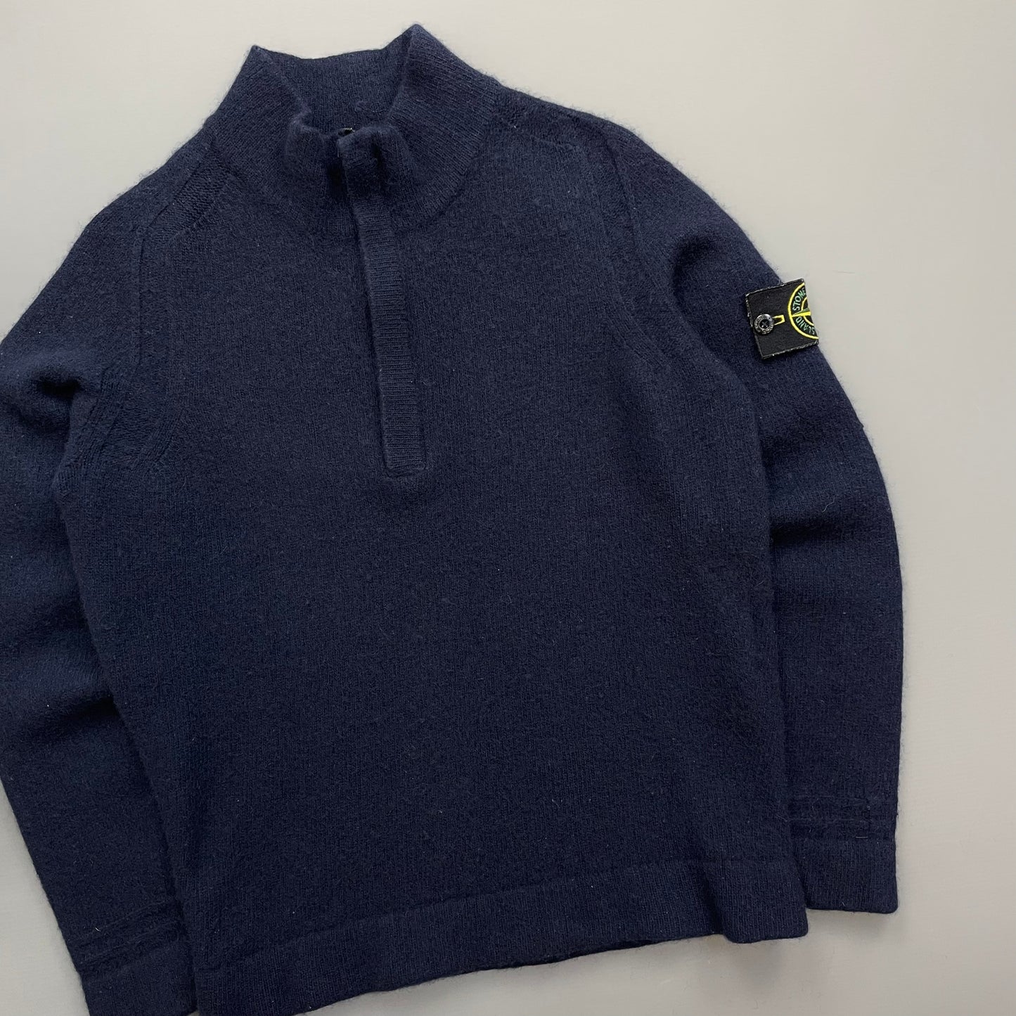 Stone Island Navy Soft Knit Half-Zip AW18 Jumper