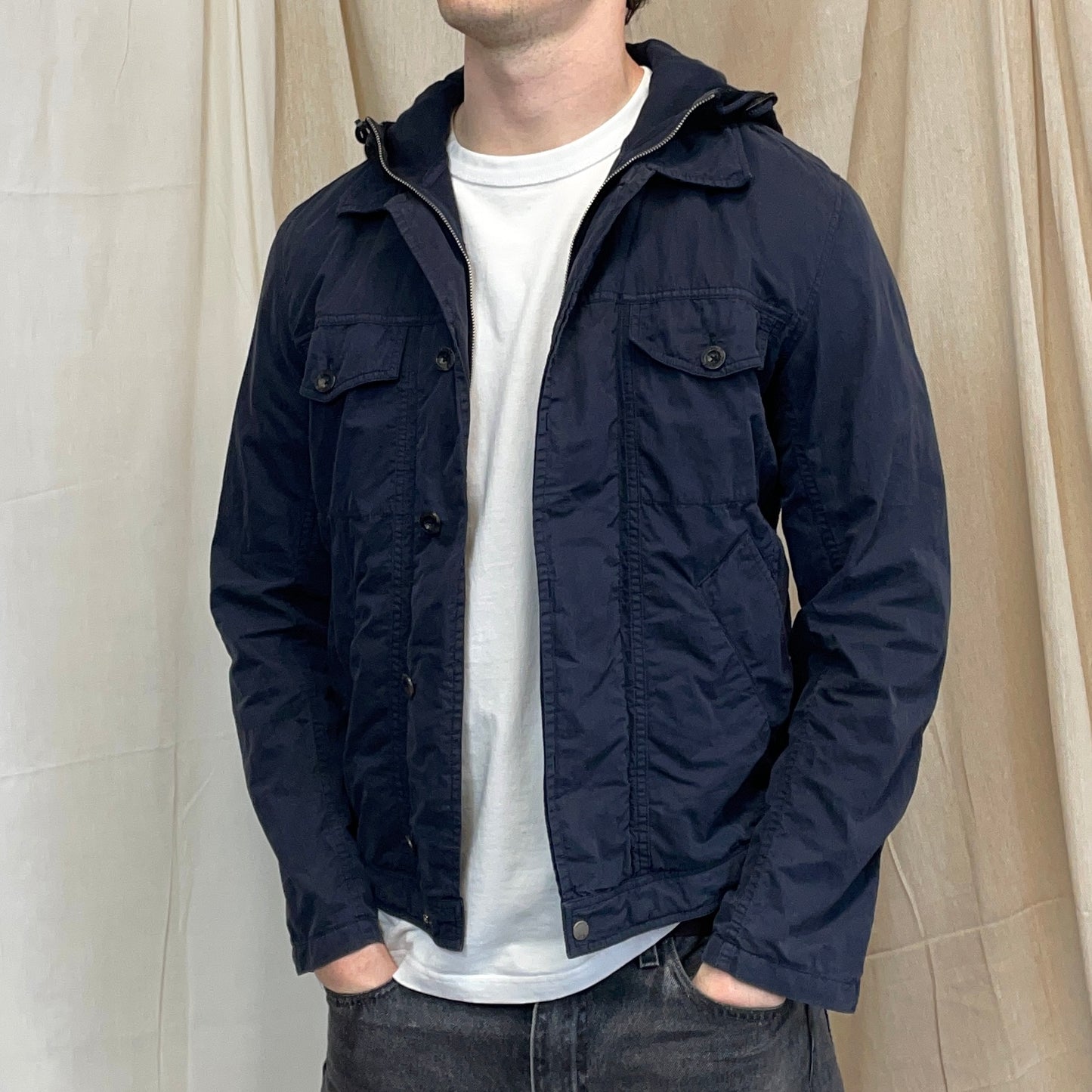 C.P. Company Navy & Black AW10 Dual Layer Hooded Jacket