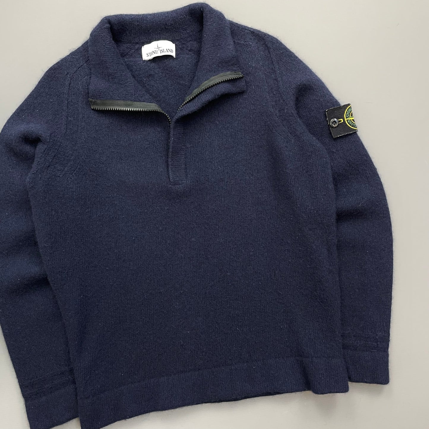 Stone Island Navy Soft Knit Half-Zip AW18 Jumper
