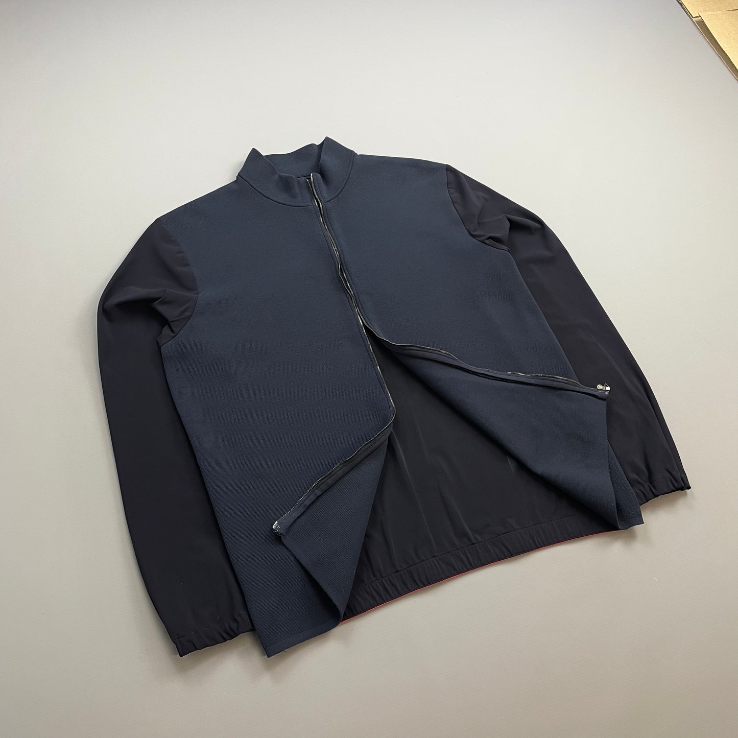 Prada Sport Navy SS00 Lightweight Zip-Through Nylon Panelled Jacket