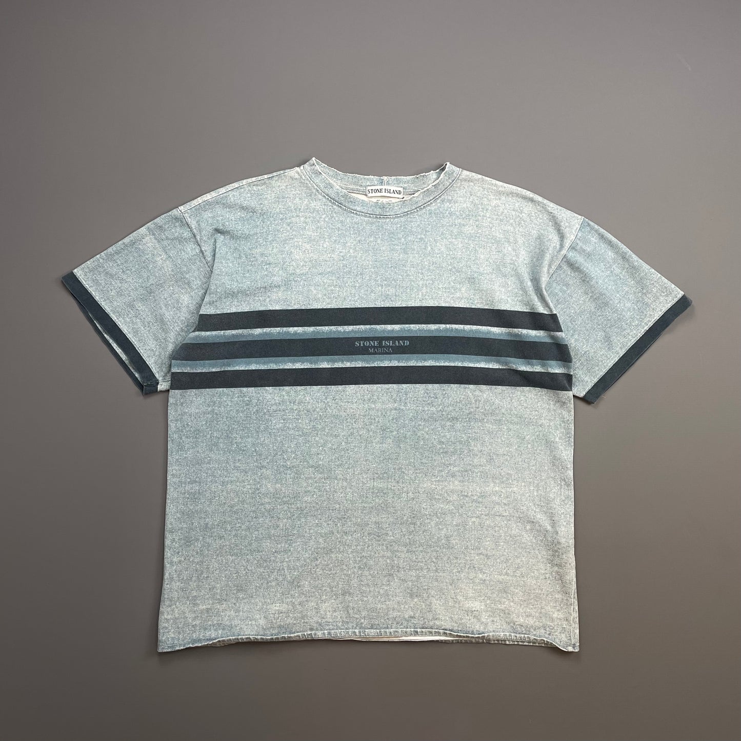 Stone Island Light Blue SS95 Marina Spellout Heavyweight T-Shirt