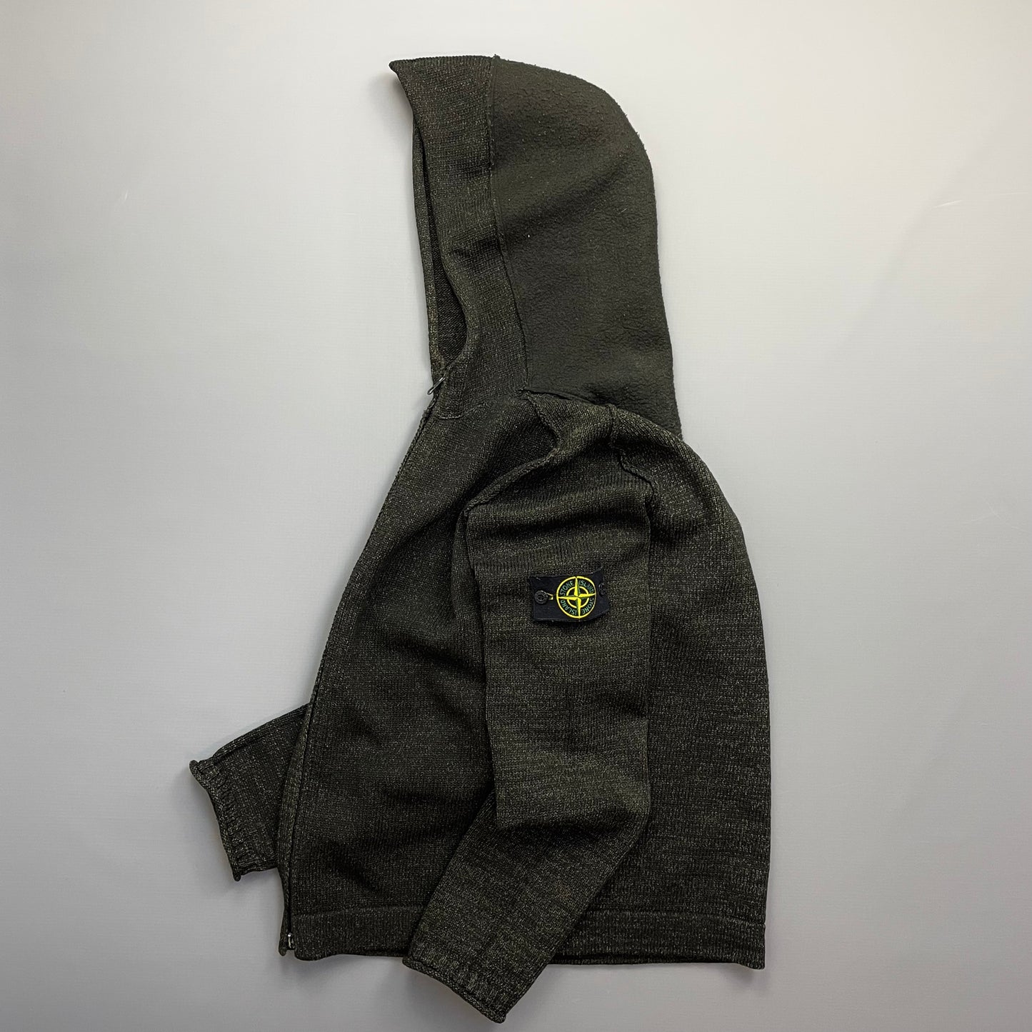 Stone Island Brown AW05 Textured Knit Hoodie