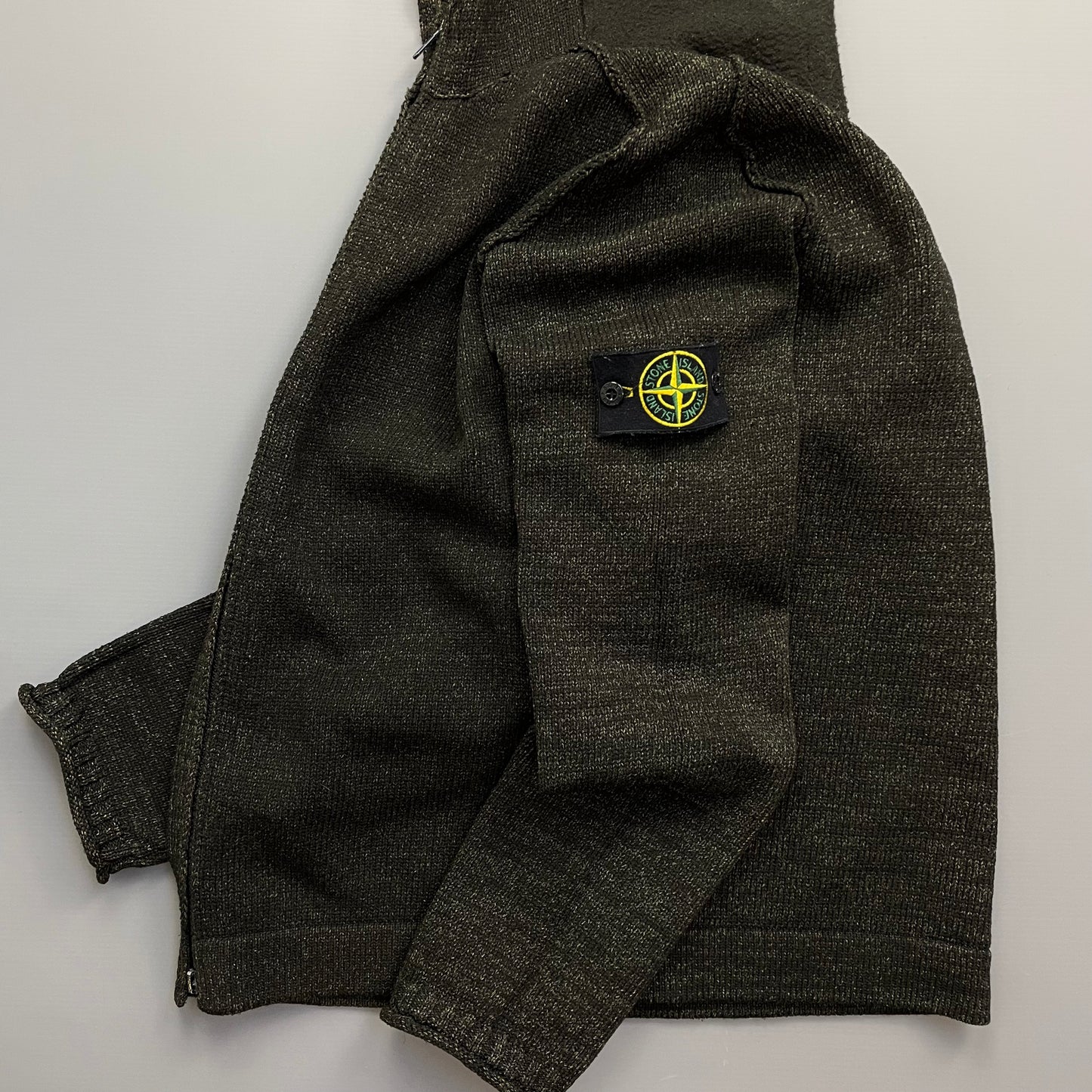 Stone Island Brown AW05 Textured Knit Hoodie