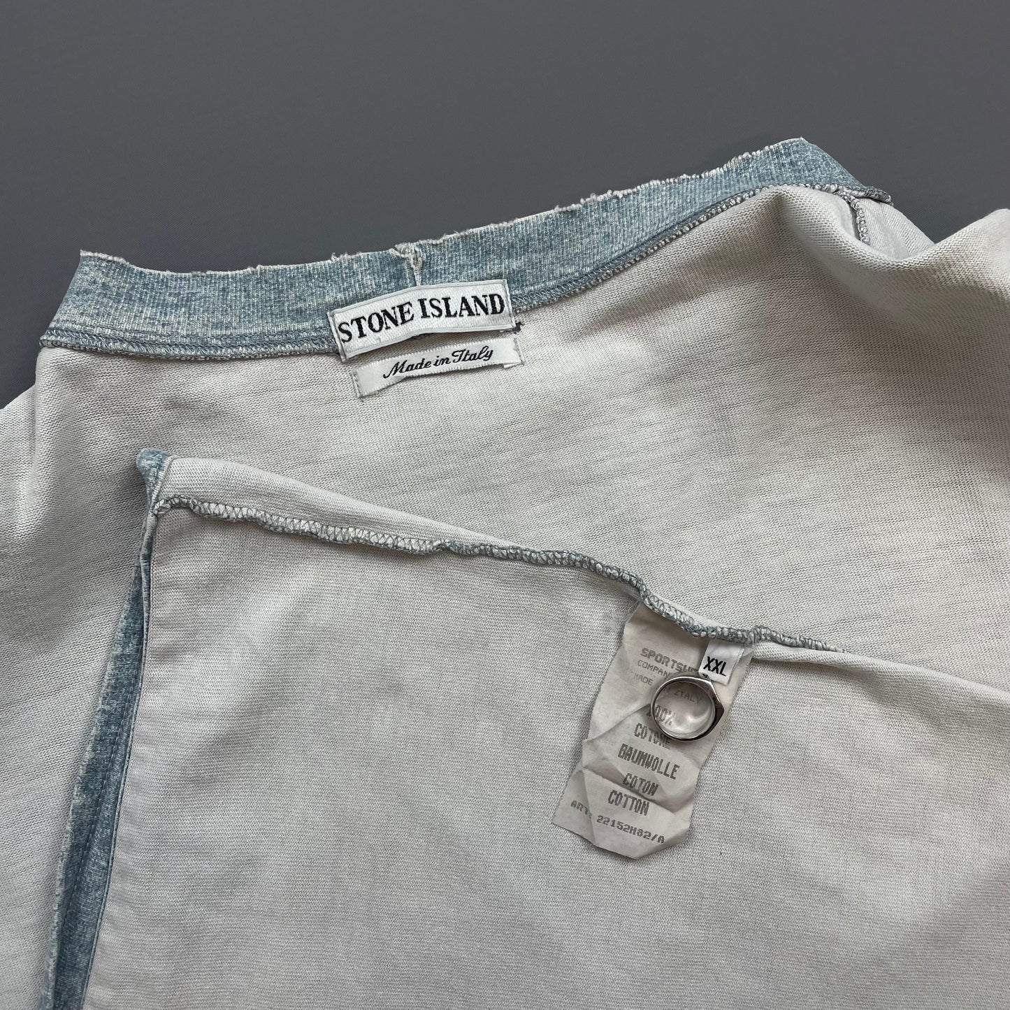 Stone Island Light Blue SS95 Marina Spellout Heavyweight T-Shirt