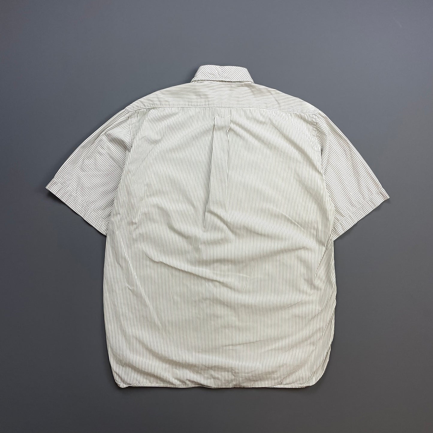 Boneville Brown & Cream 80s Pin Stripe Short Sleeve Pocket Shirt