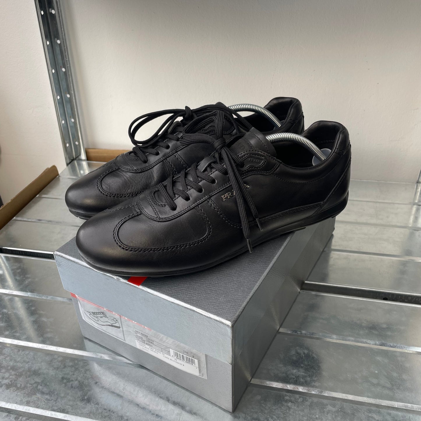 Prada Sport Black 2014 Leather Low Profile Trainers