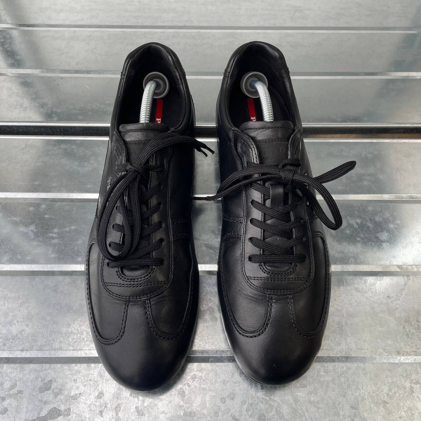 Prada Sport Black 2014 Leather Low Profile Trainers