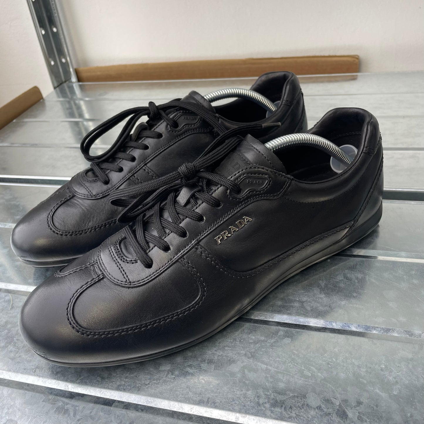 Prada Sport Black 2014 Leather Low Profile Trainers