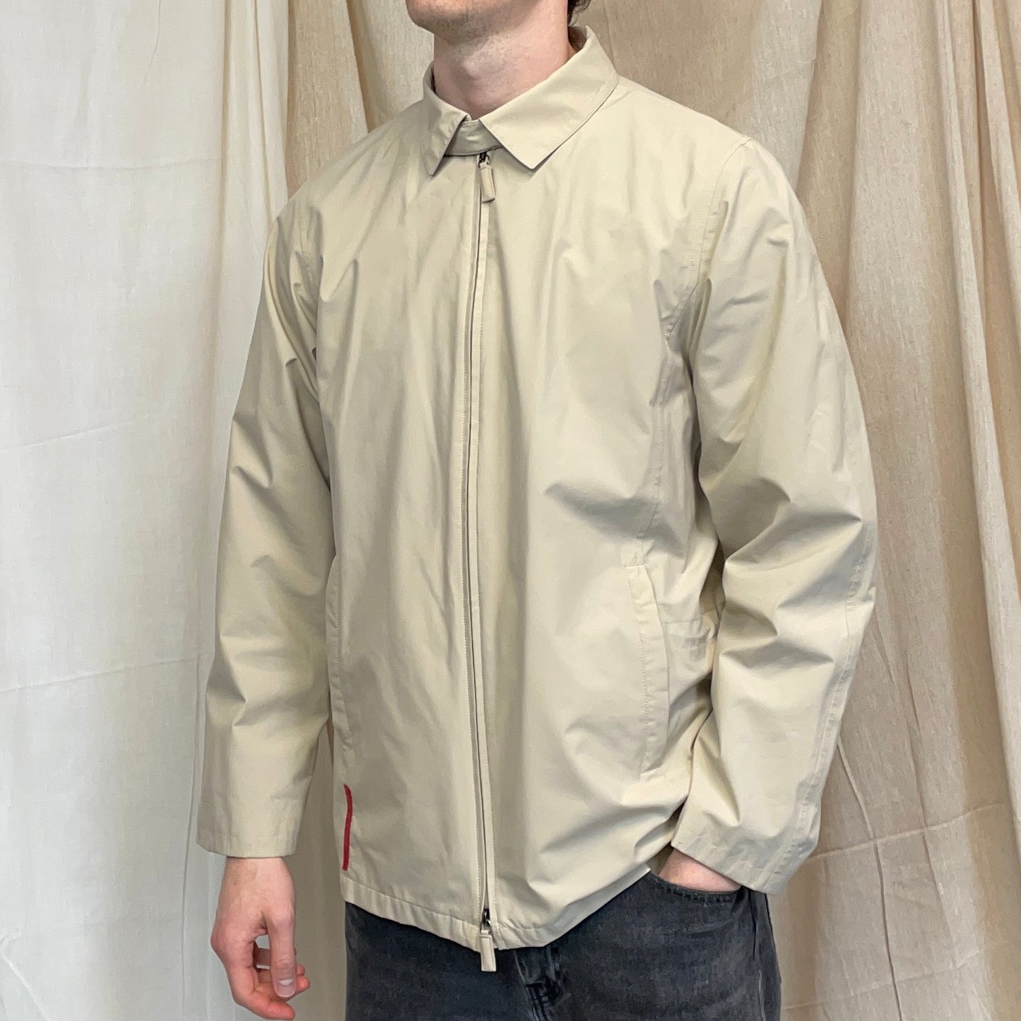 Prada Sport Cream Goretex Zip-Through Trench Coat
