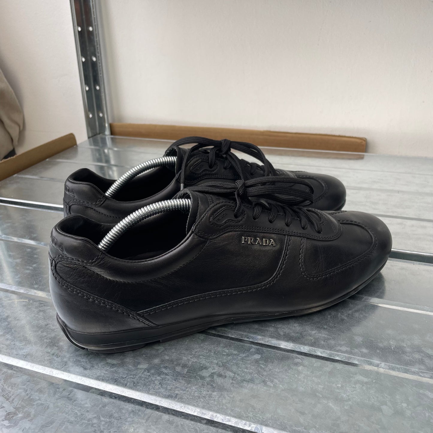 Prada Sport Black 2014 Leather Low Profile Trainers