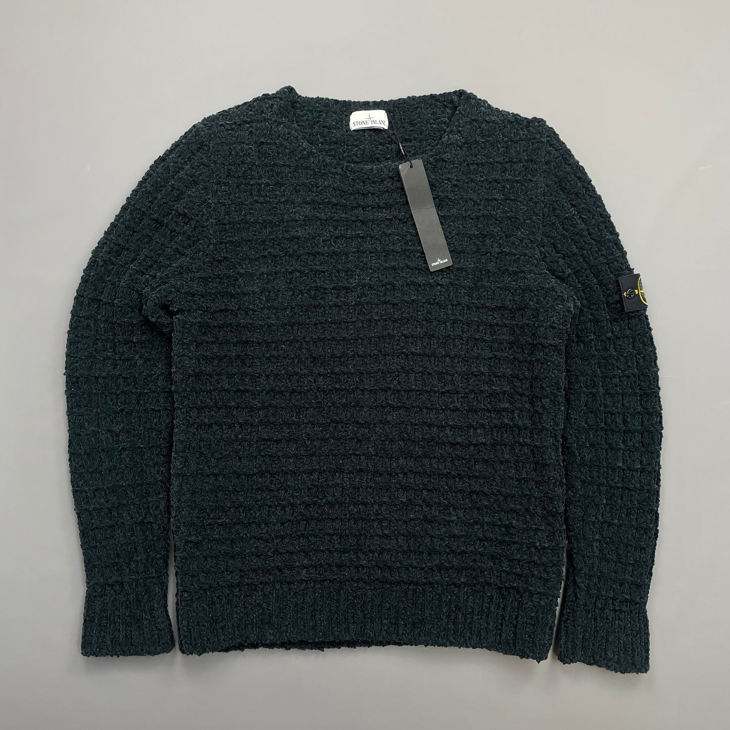 Stone Island Emerald Green AW16 Chenille Heavy Gauge Knit Jumper