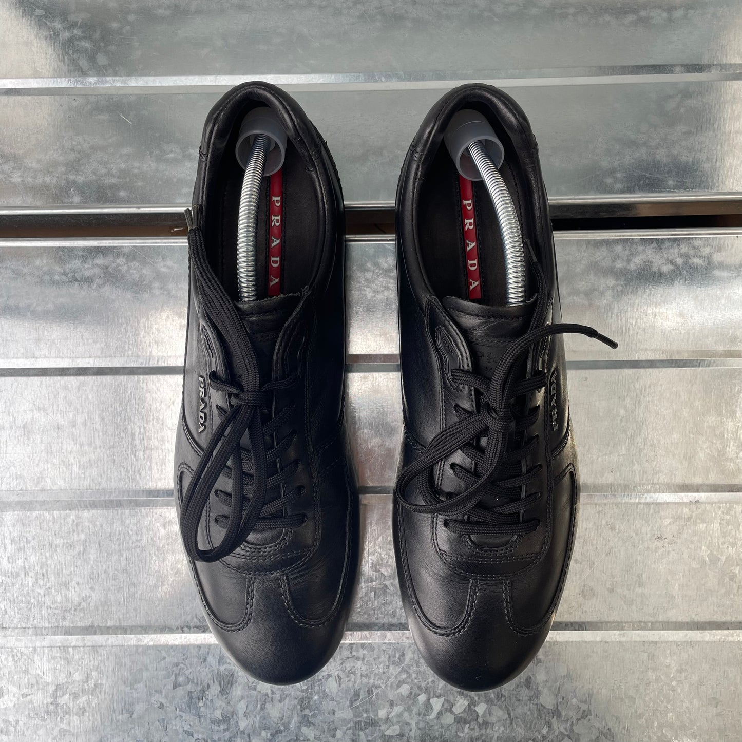 Prada Sport Black 2014 Leather Low Profile Trainers