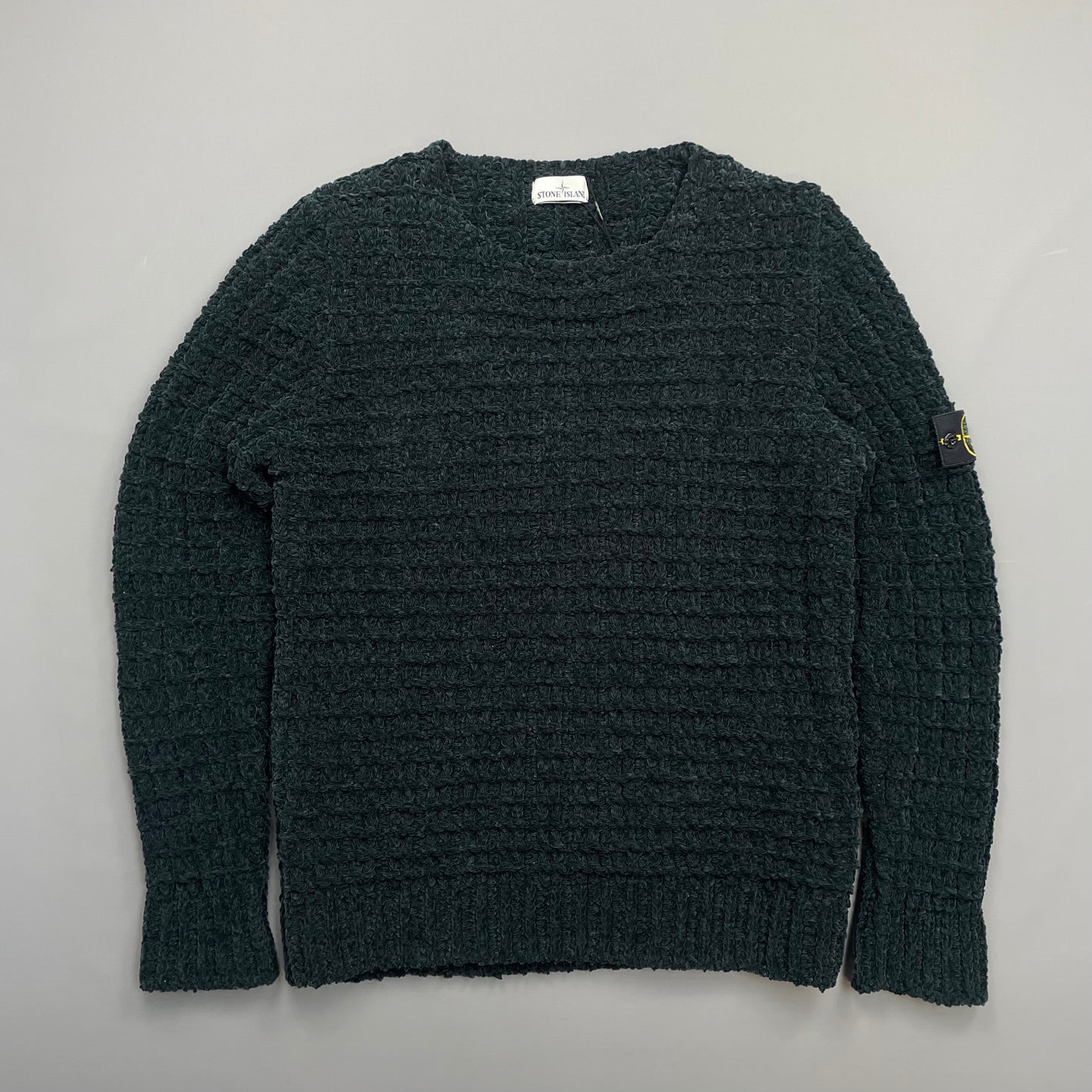 Stone Island Emerald Green AW16 Chenille Heavy Gauge Knit Jumper
