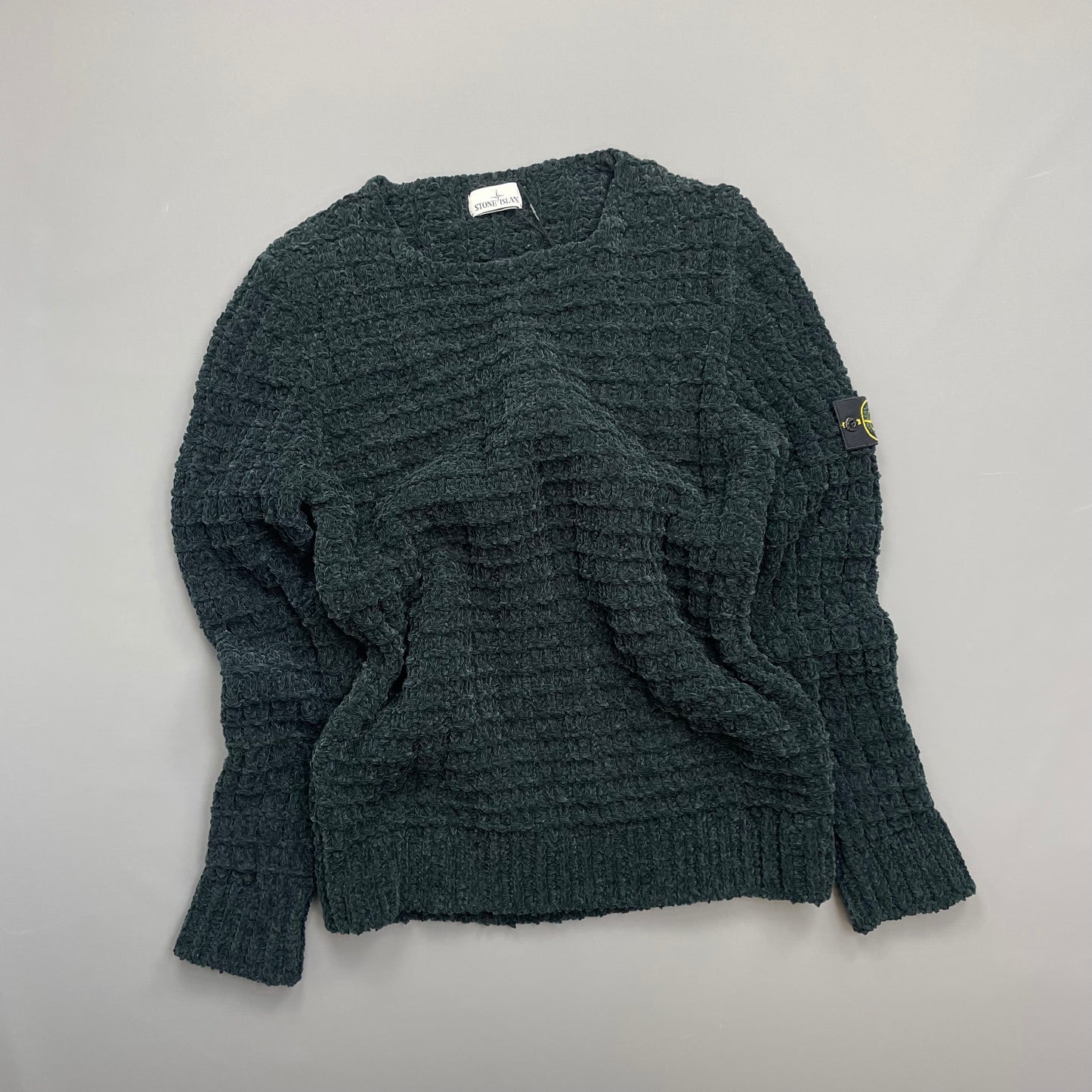 Stone Island Emerald Green AW16 Chenille Heavy Gauge Knit Jumper