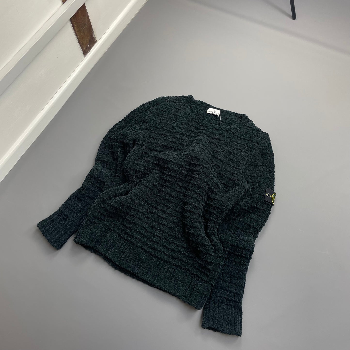 Stone Island Emerald Green AW16 Chenille Heavy Gauge Knit Jumper