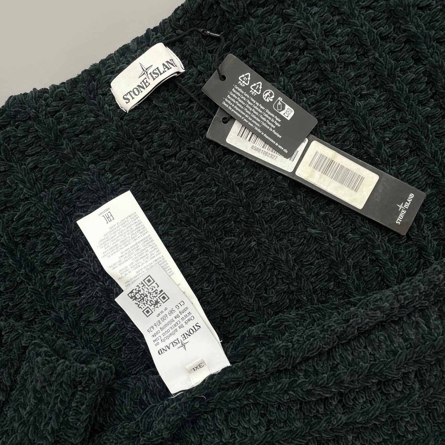 Stone Island Emerald Green AW16 Chenille Heavy Gauge Knit Jumper