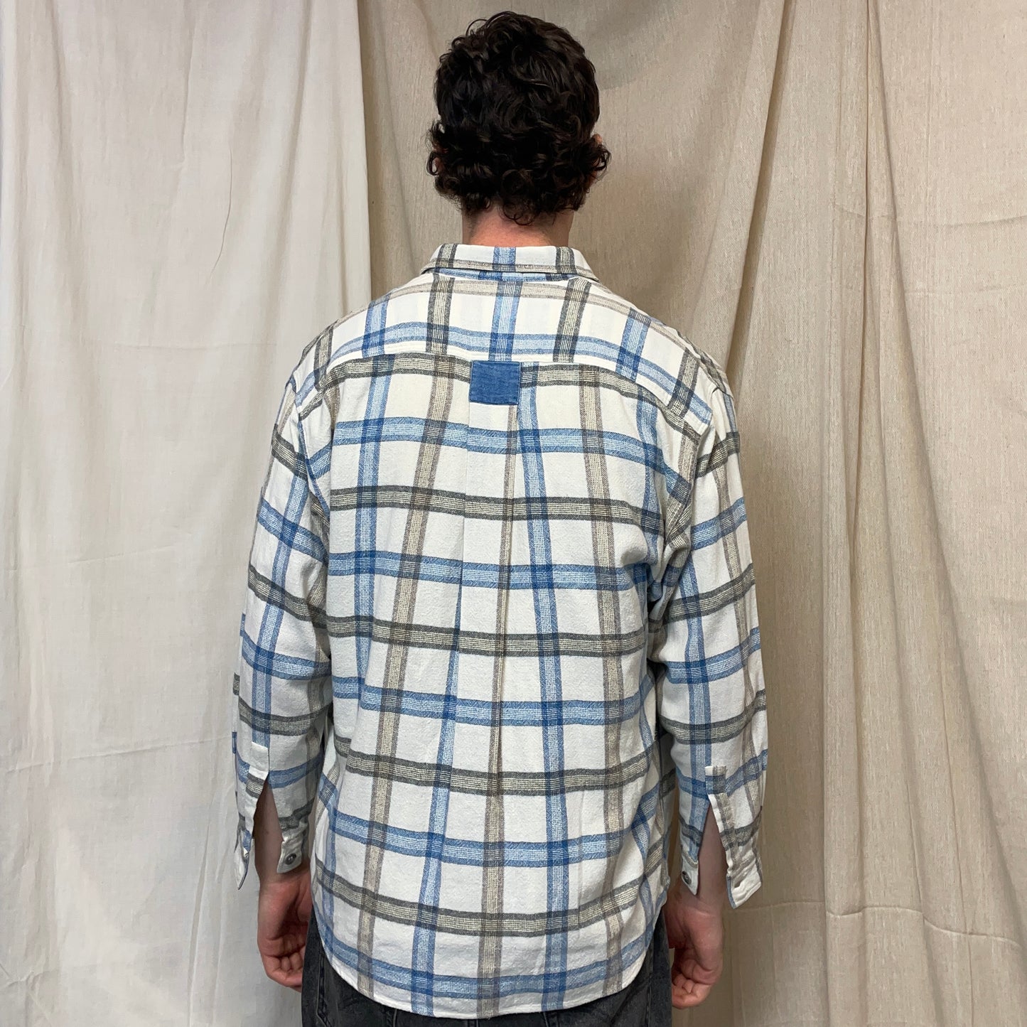 Emporio Armani White, Blue & Brown 80s Check Pocket Shirt