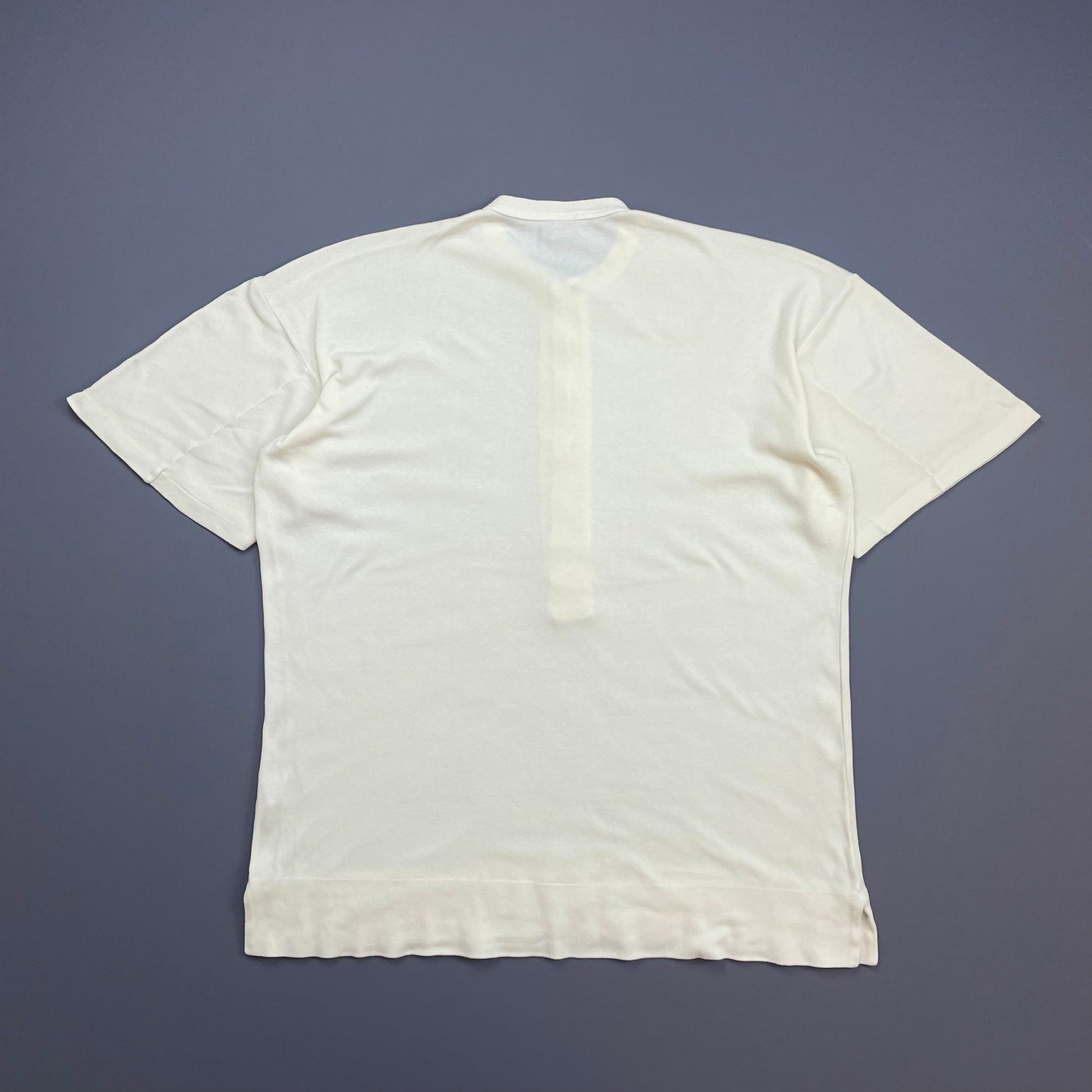 C.P. Company Cream 80s Ideas From Massimo Osti Ribbed Henley Button-Up T-Shirt