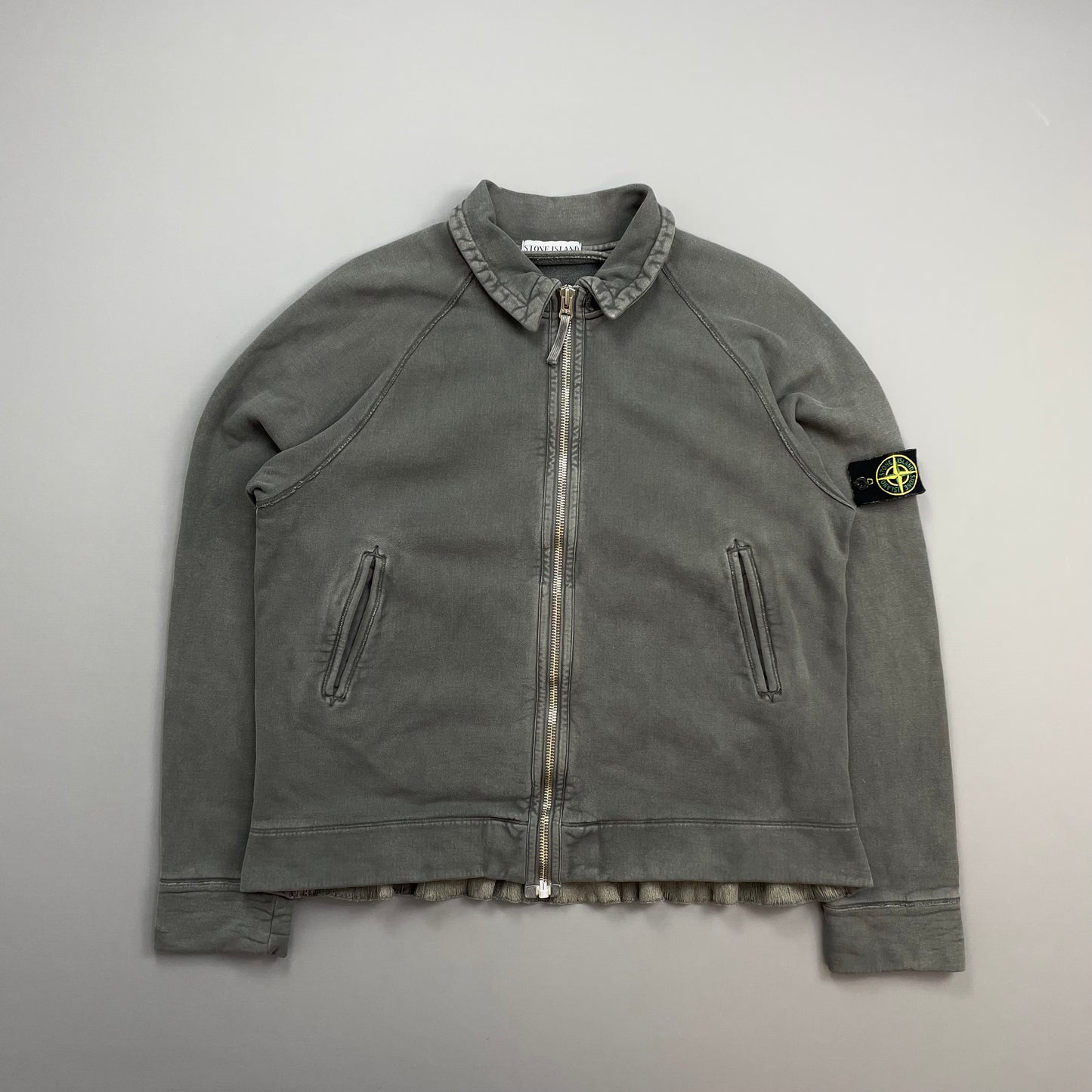 Stone Island Black AW06 Compass Emblem Zip-Through Cotton Jacket
