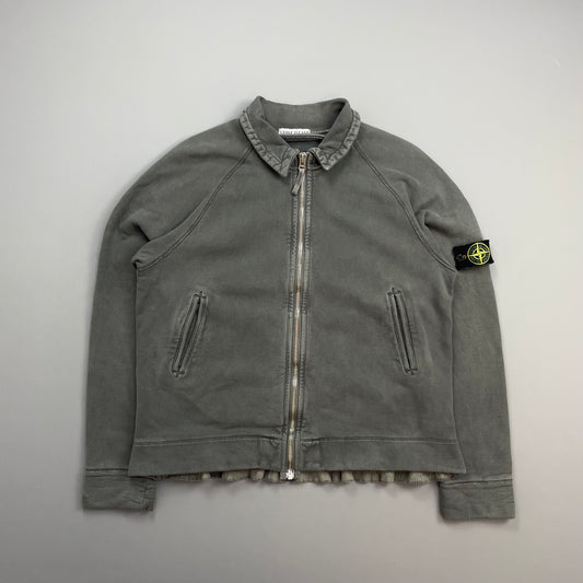 Stone Island Black AW06 Compass Emblem Zip-Through Cotton Jacket