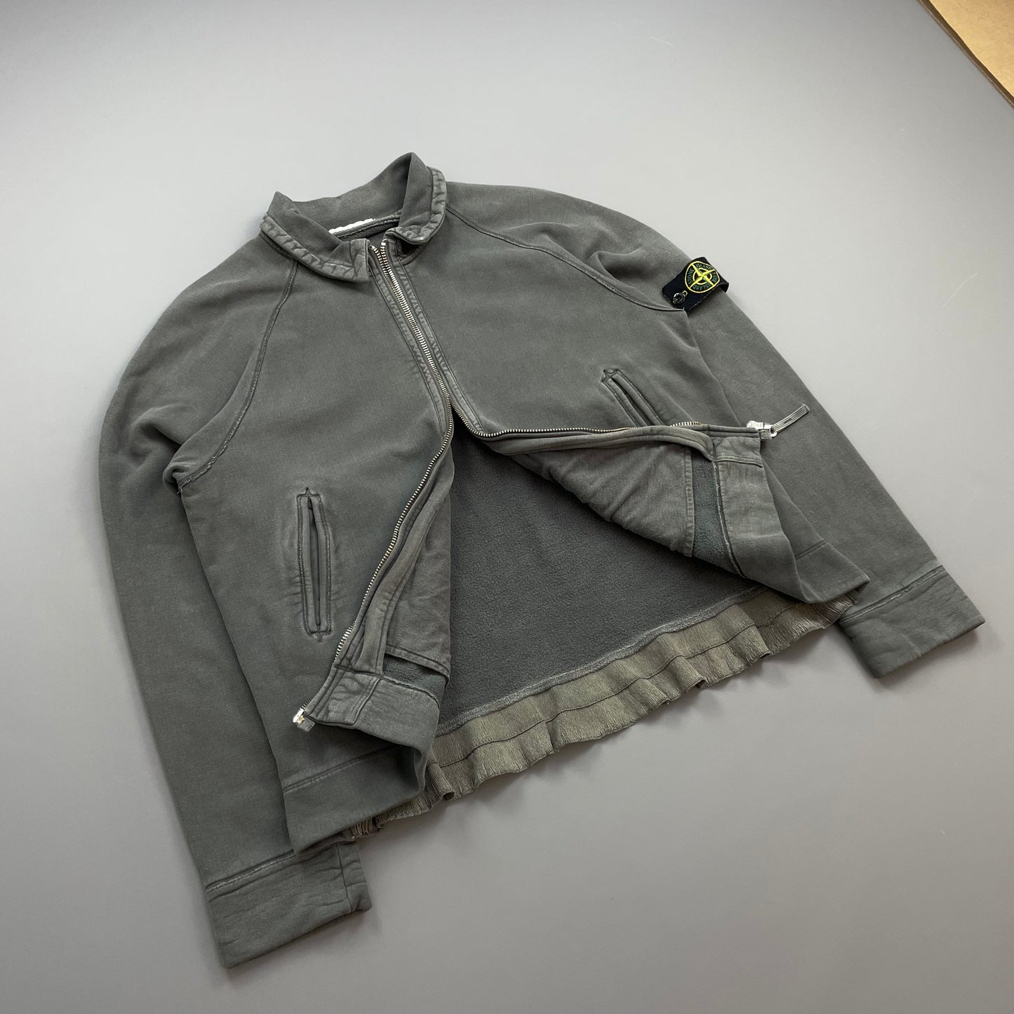Stone Island Black AW06 Compass Emblem Zip-Through Cotton Jacket