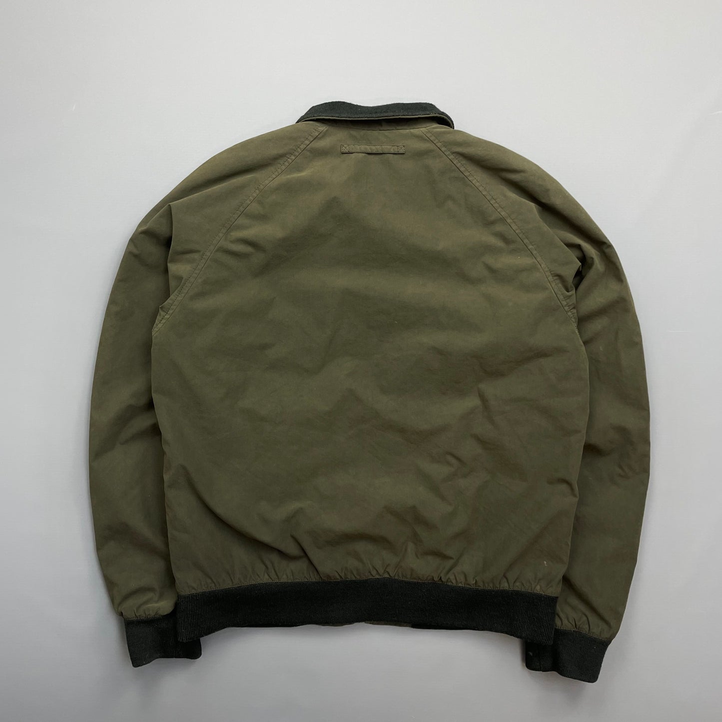Prada Sport Green 2006 Leather Tab Padded Harrington Bomber Jacket