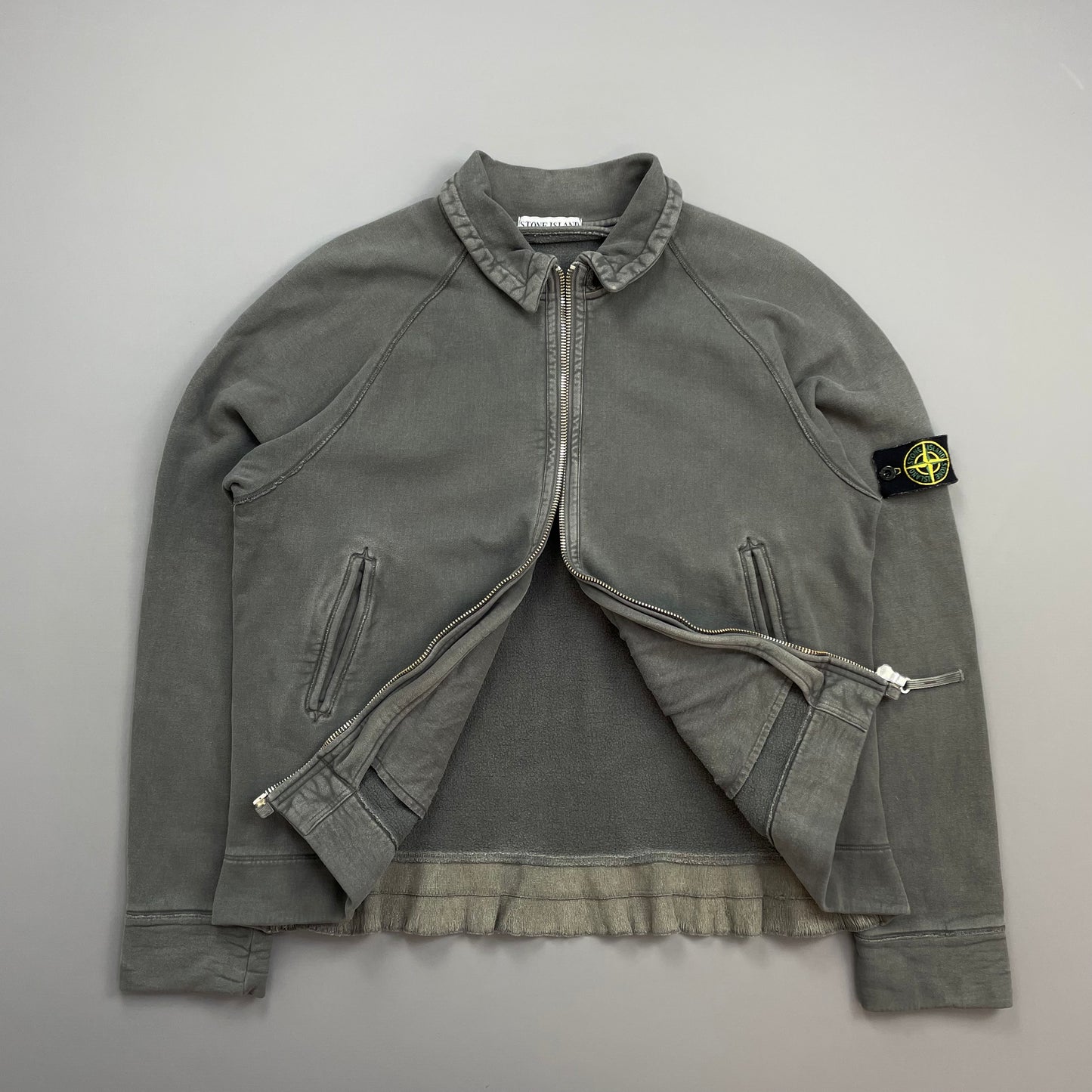 Stone Island Black AW06 Compass Emblem Zip-Through Cotton Jacket