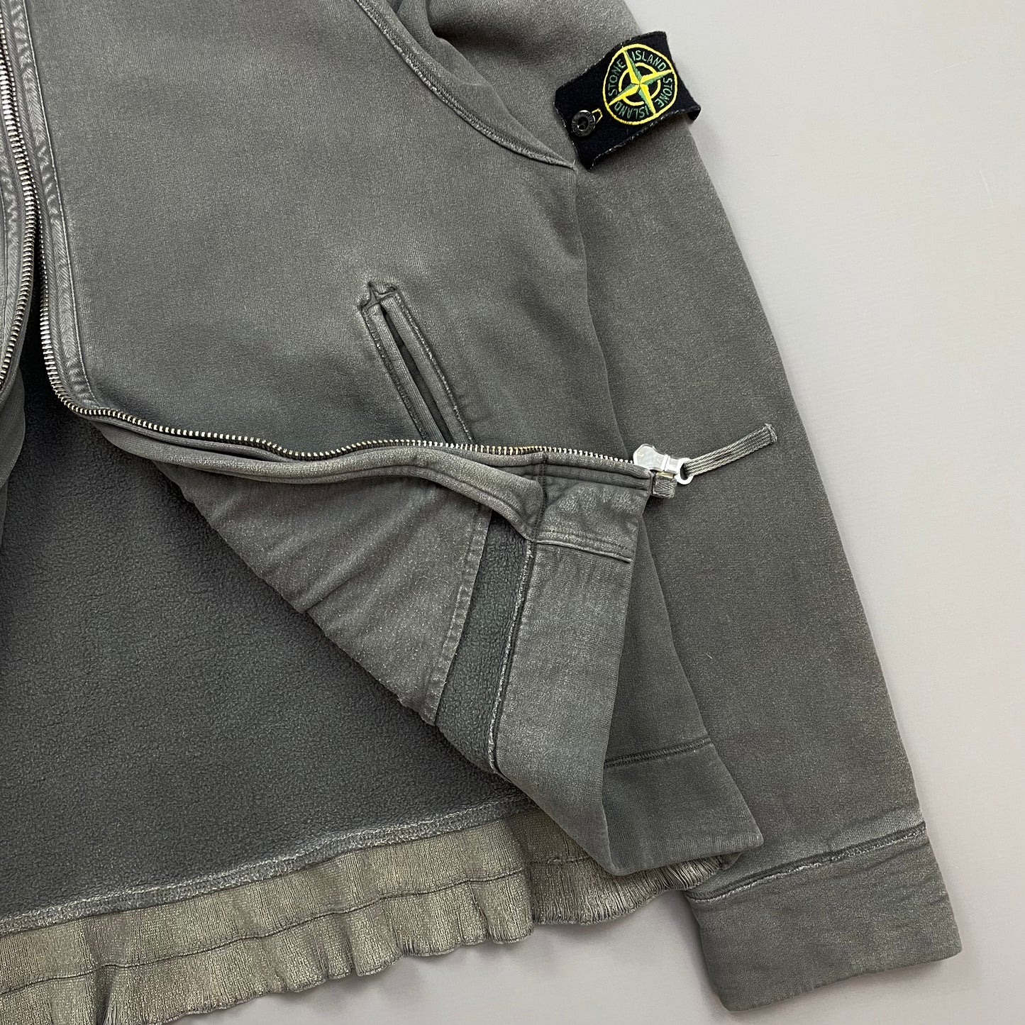 Stone Island Black AW06 Compass Emblem Zip-Through Cotton Jacket